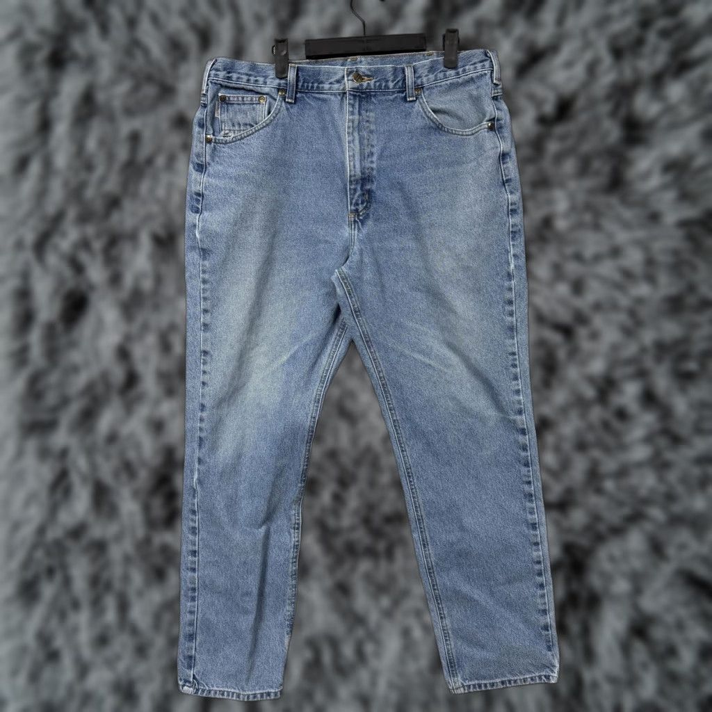 Carhartt Carhartt Jeans Mens 37x30 Blue Stonewash Denim Straight Traditional Fit Workwear Size US 38 / EU 54 - 1 Thumbnail