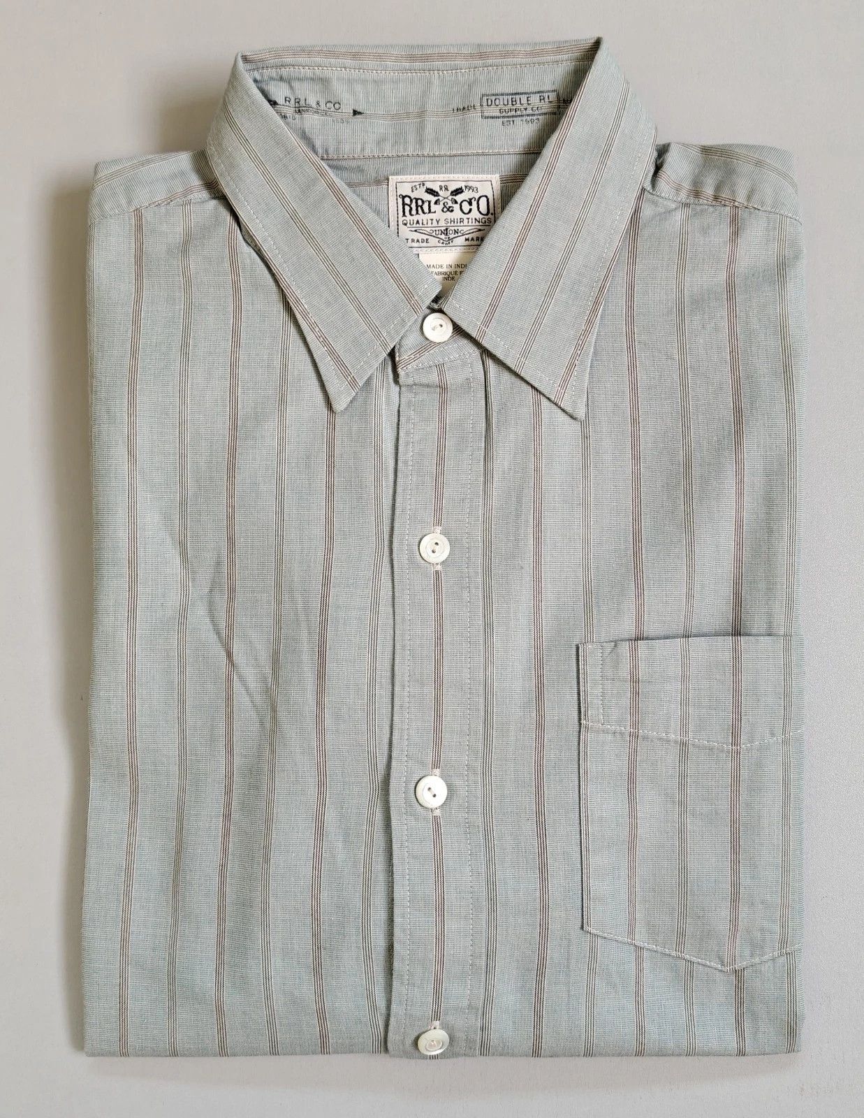 DOUBLE RL Slim Fit Striped Dobby Shirt FTP 1007