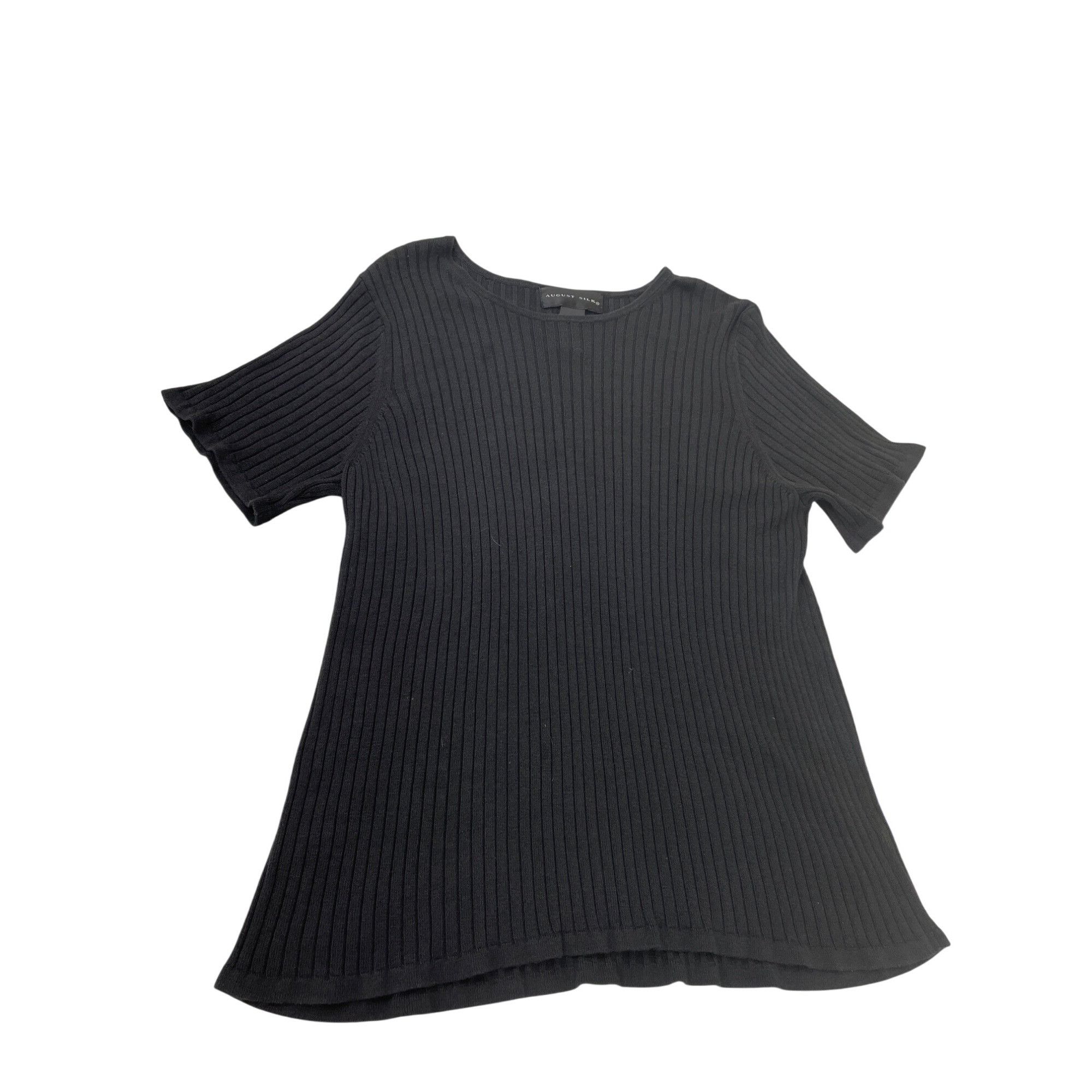 Other August Silk Womens Black Ribbed 100% Silk Crew Neck shirt To Size XL / US 12-14 / IT 48-50 - 1 Thumbnail