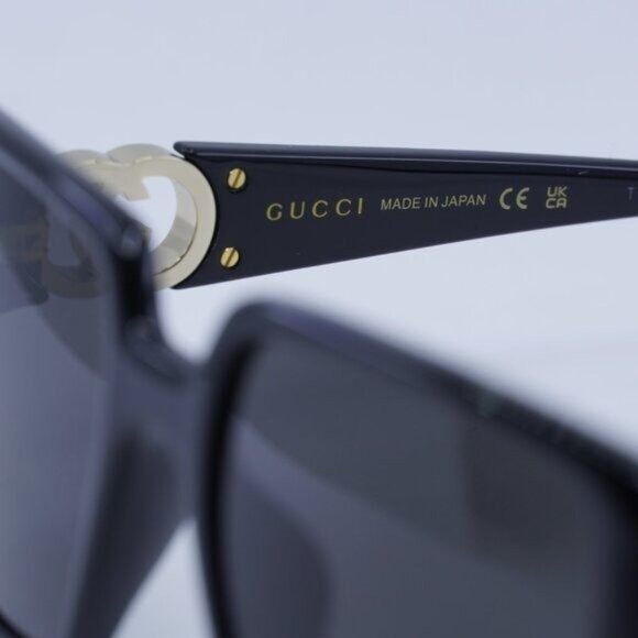 Gucci Gucci GG1692SA 001 Sunglasses Shiny Black Square Frame, Grey Size ONE SIZE - 8 Thumbnail