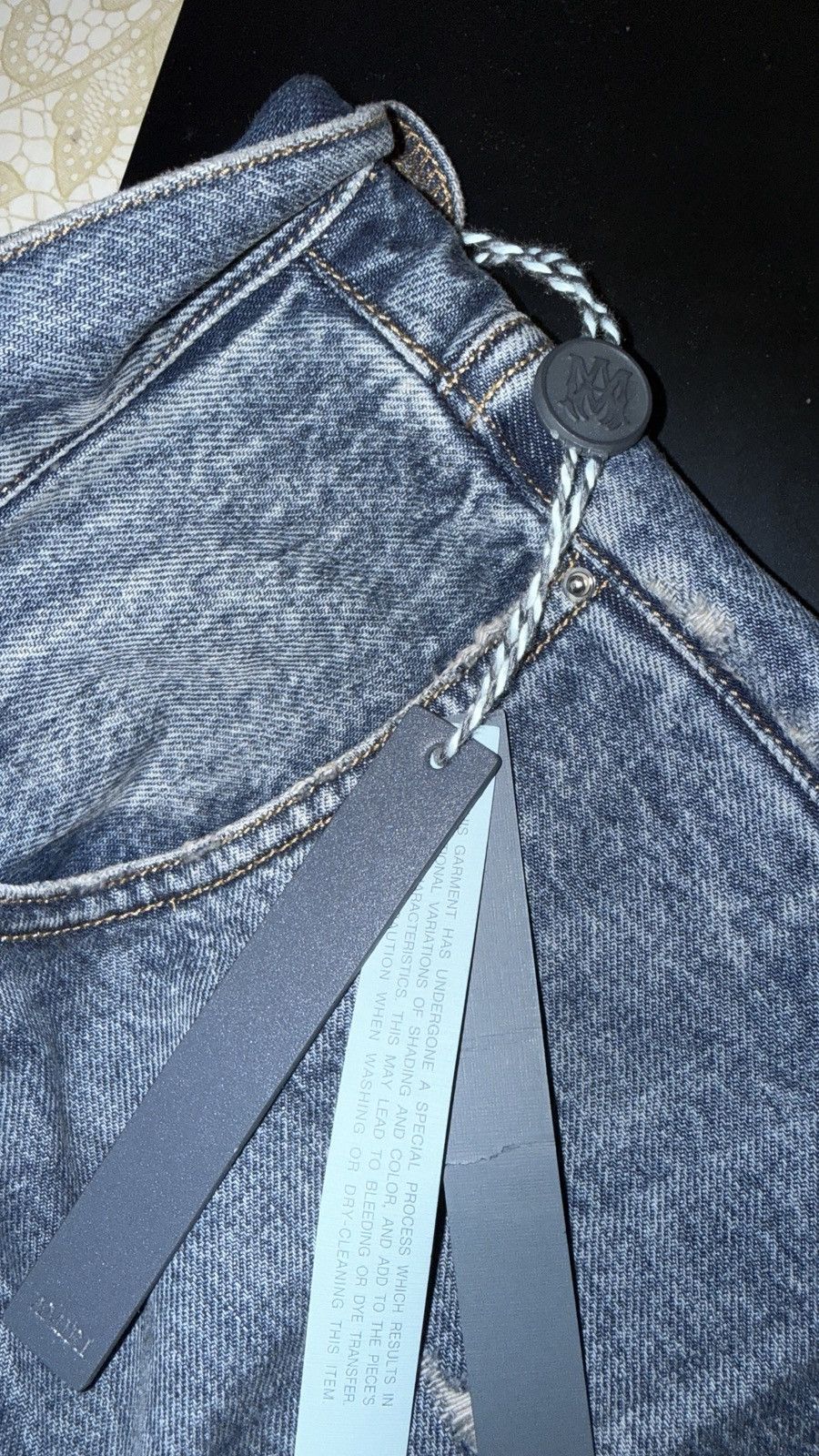 Amiri Amiri MX1 Straight-Leg Panelled Distressed denim Jeans Size US 30 / EU 46 - 6 Thumbnail