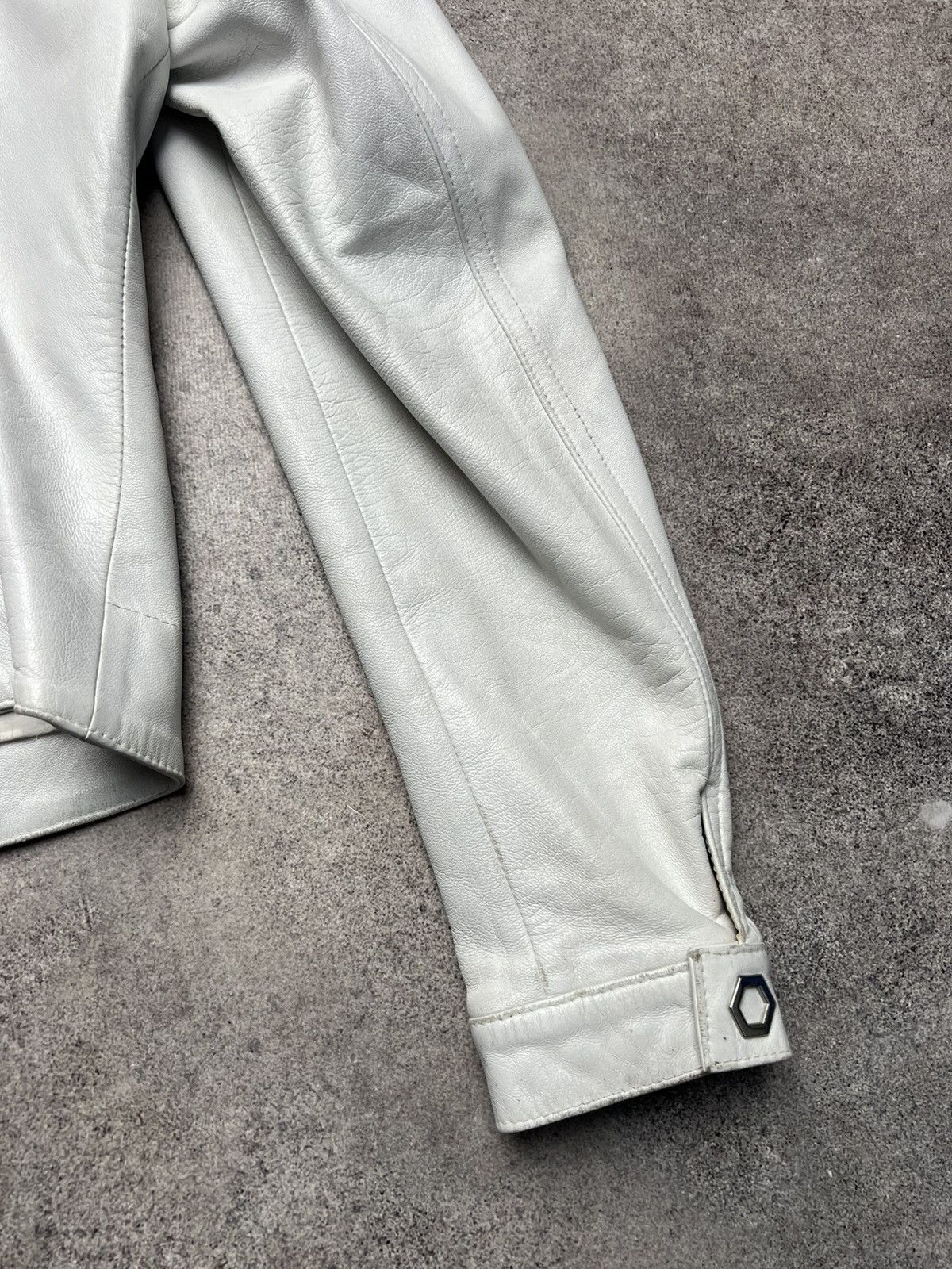 Leather × Vintage Vintage multi pocket leather white jacket like helmut Size S / US 4 / IT 40 - 13 Thumbnail