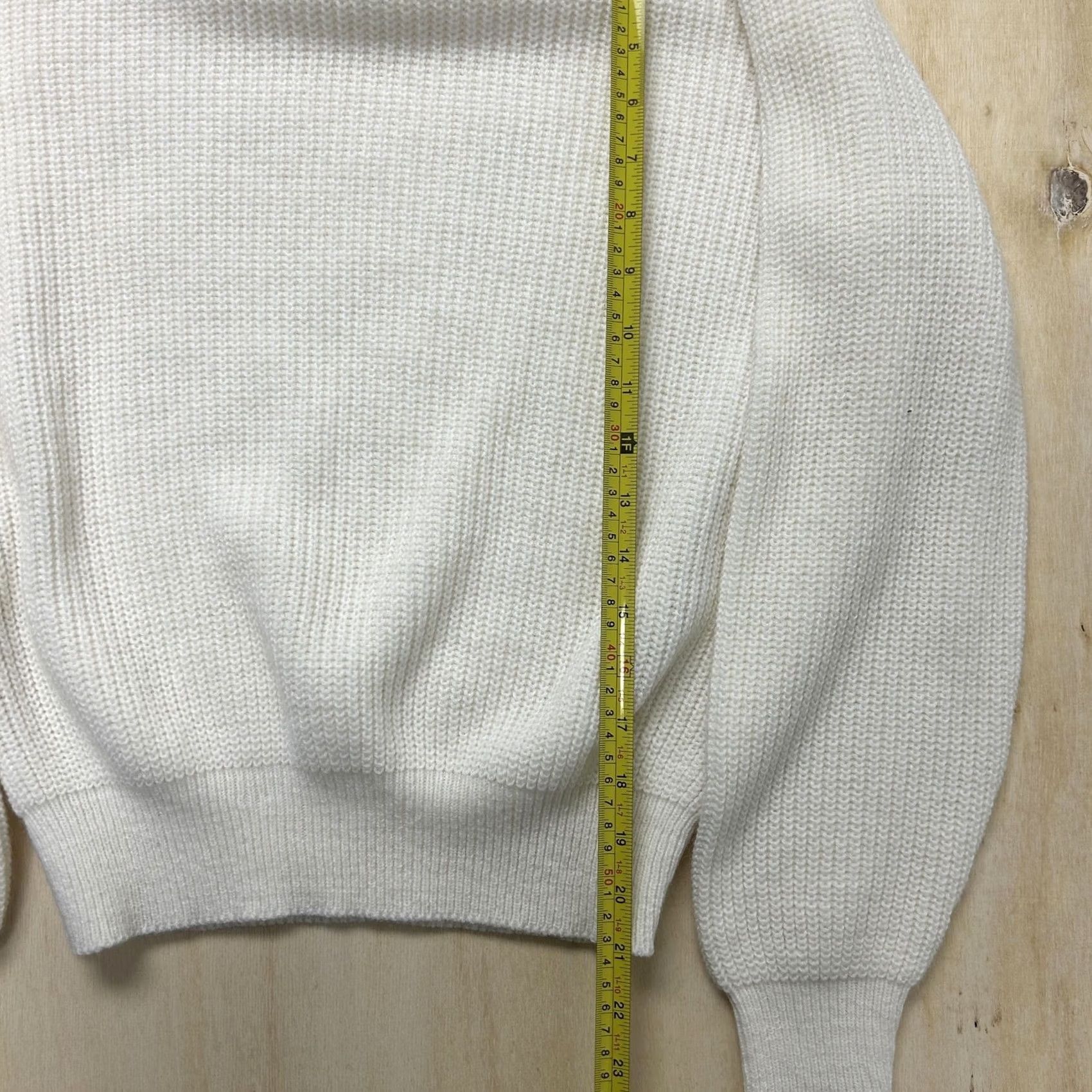 Vintage VINTAGE Kate Collins Sweater Womens Medium White Mock Neck Waffle-Knit USA Size M / US 6-8 / IT 42-44 - 5 Thumbnail
