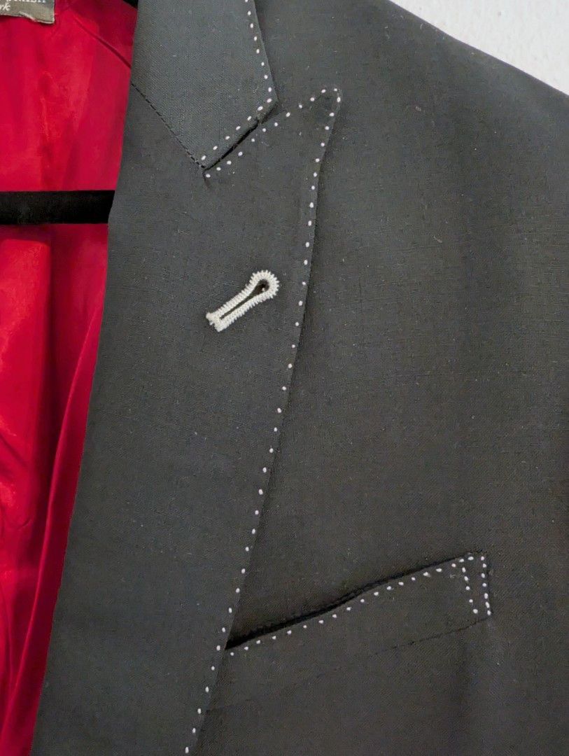 Other Black Alexander Nash peak lapel blazer with pick stitch, 42R Size 42R - 2 Thumbnail