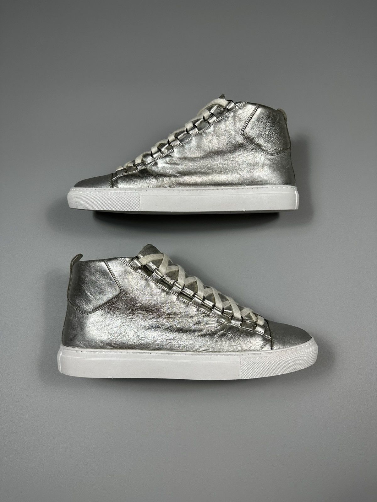 Balenciaga Balenciaga Arena High Metallic Silver Sneakers Grailed