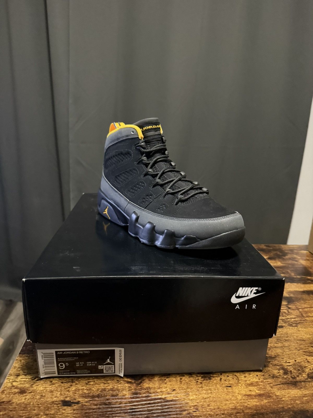 Jordan Brand 🔥 Air Jordan 9 “University Gold” – Size 9.5 Men – Brand New Size US 9.5 / EU 42-43 - 3 Thumbnail