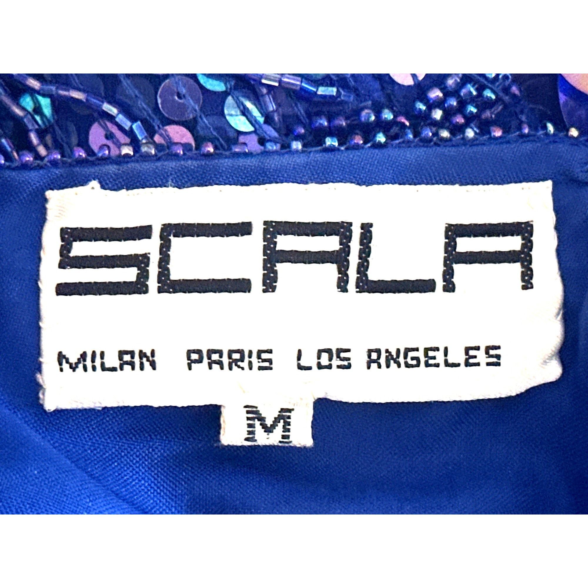 Other Scala Silk Sequin Medium Fringe Flapper Dress Blue Beaded Ga Size M / US 6-8 / IT 42-44 - 10 Thumbnail