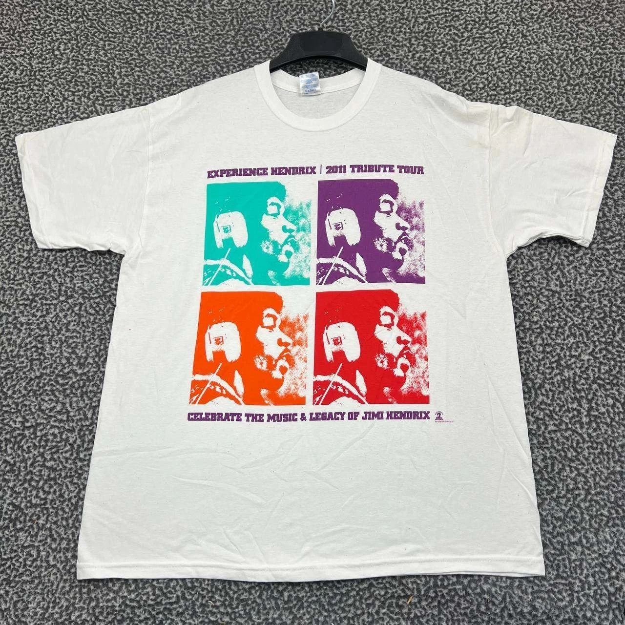 Gildan Vintage Experience Jimi Hendrix Shirt Men XL White Gildan Size US XL / EU 56 / 4 - 1 Thumbnail