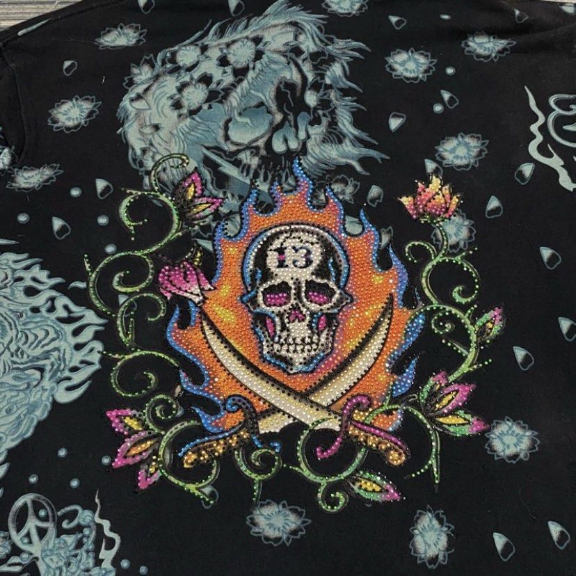 Christian Audigier × Ed Hardy × Vintage Ed hardy hoodie print Iswn retro punk style Size US M / EU 48-50 / 2 - 3 Thumbnail