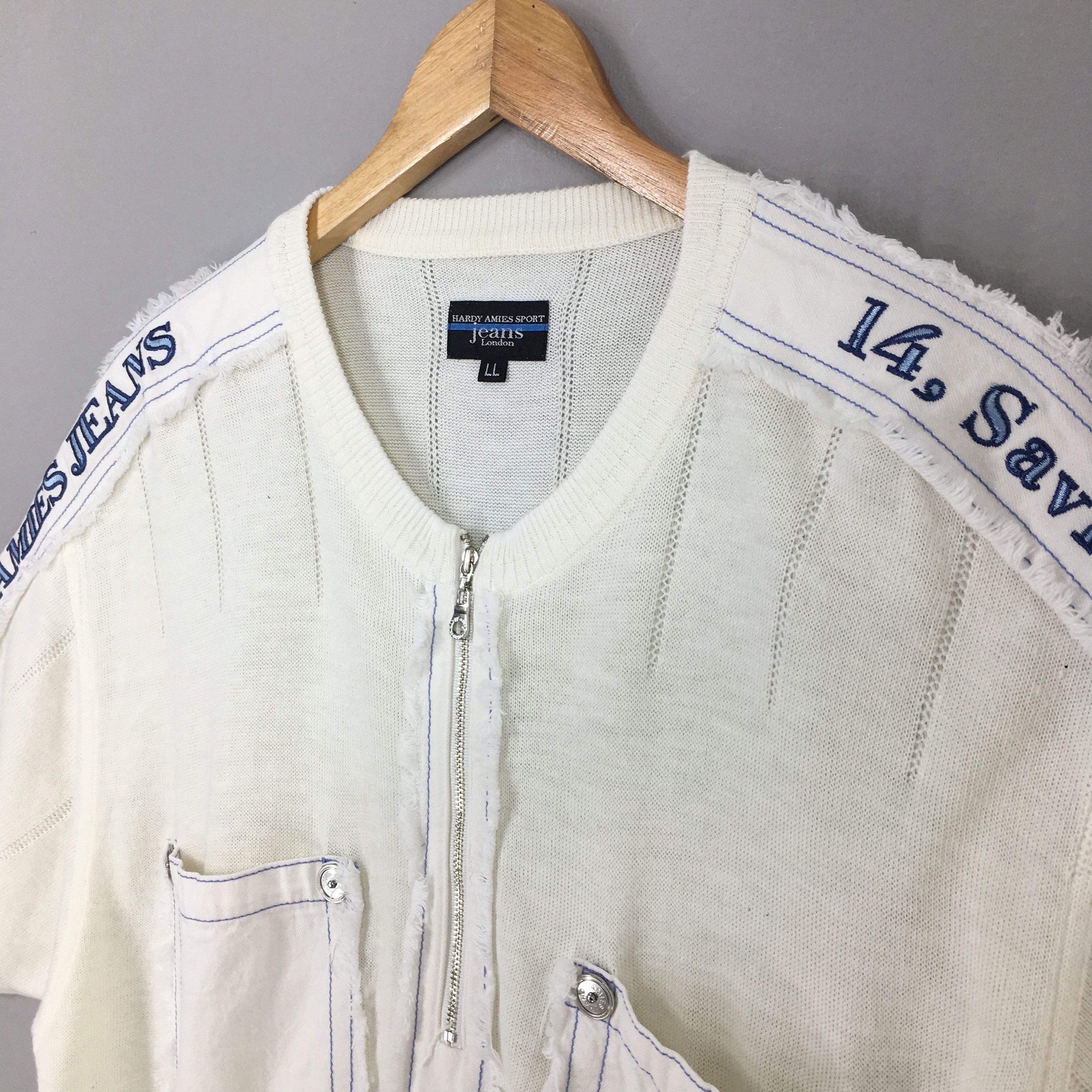 Hardy Amies Vintage Hardy Amies Jeans White Sweatshirt XL Size US XL / EU 56 / 4 - 4 Thumbnail