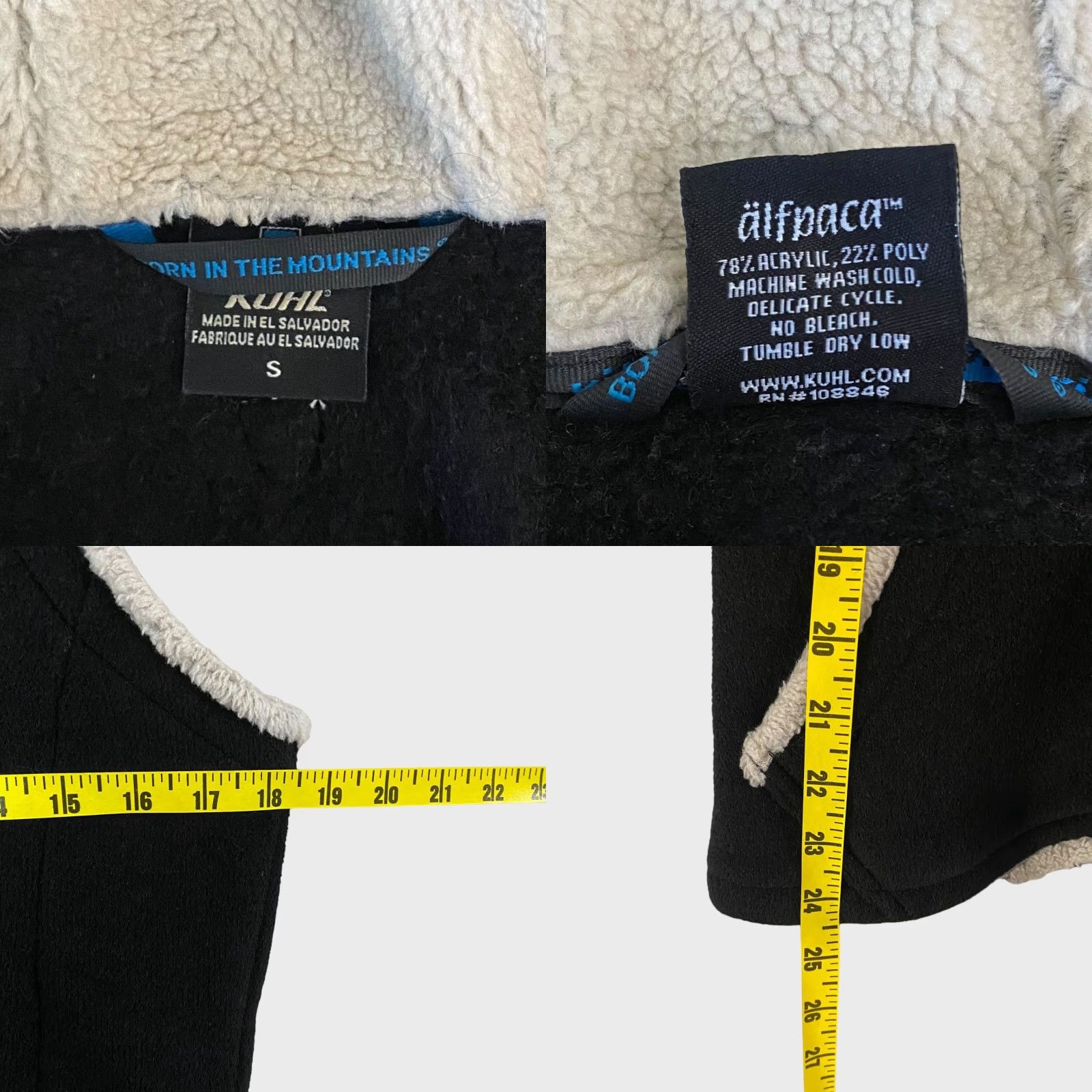 Vintage Kuhl Vest Hooded Alfpaca Fleece Sherpa Full-Zip Insulated Black Women's Small Size S / US 4 / IT 40 - 8 Thumbnail