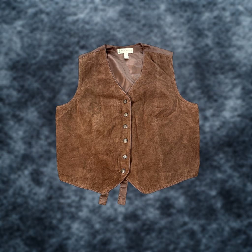Vintage VINTAGE Marsh Landing Leather Vest Womens 1X Brown Suede Button 90s Plus Size Womens Size XL / US 12-14 / IT 48-50 - 1 Thumbnail