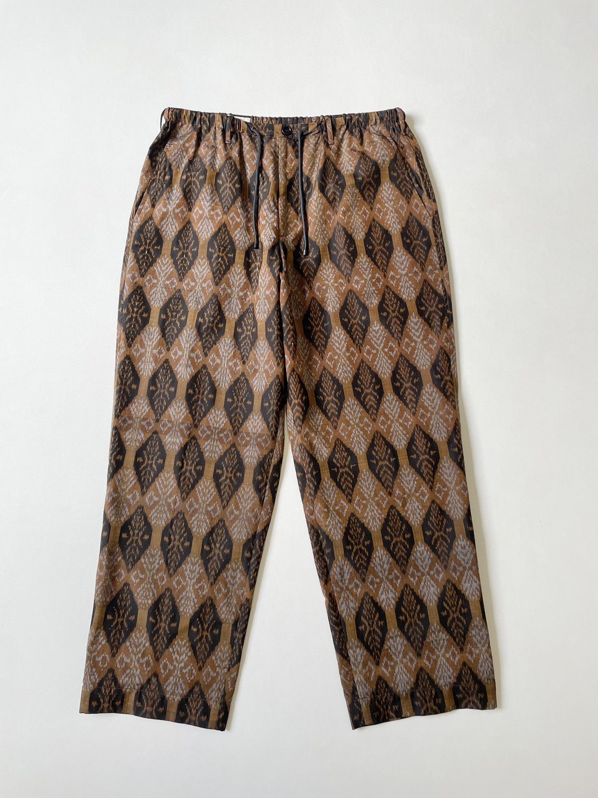 Dries Van Noten IKAT Weave Silk Mix Wide Leg Pants Size US 36 / EU 52 - 16 Thumbnail