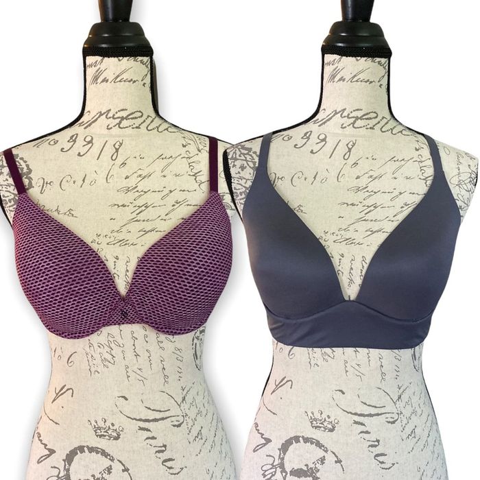 Soutien-gorge Victoria's Secret PINK 32DD - Gris, Rembourré, à Armatures - Neuf Sans étiquettes