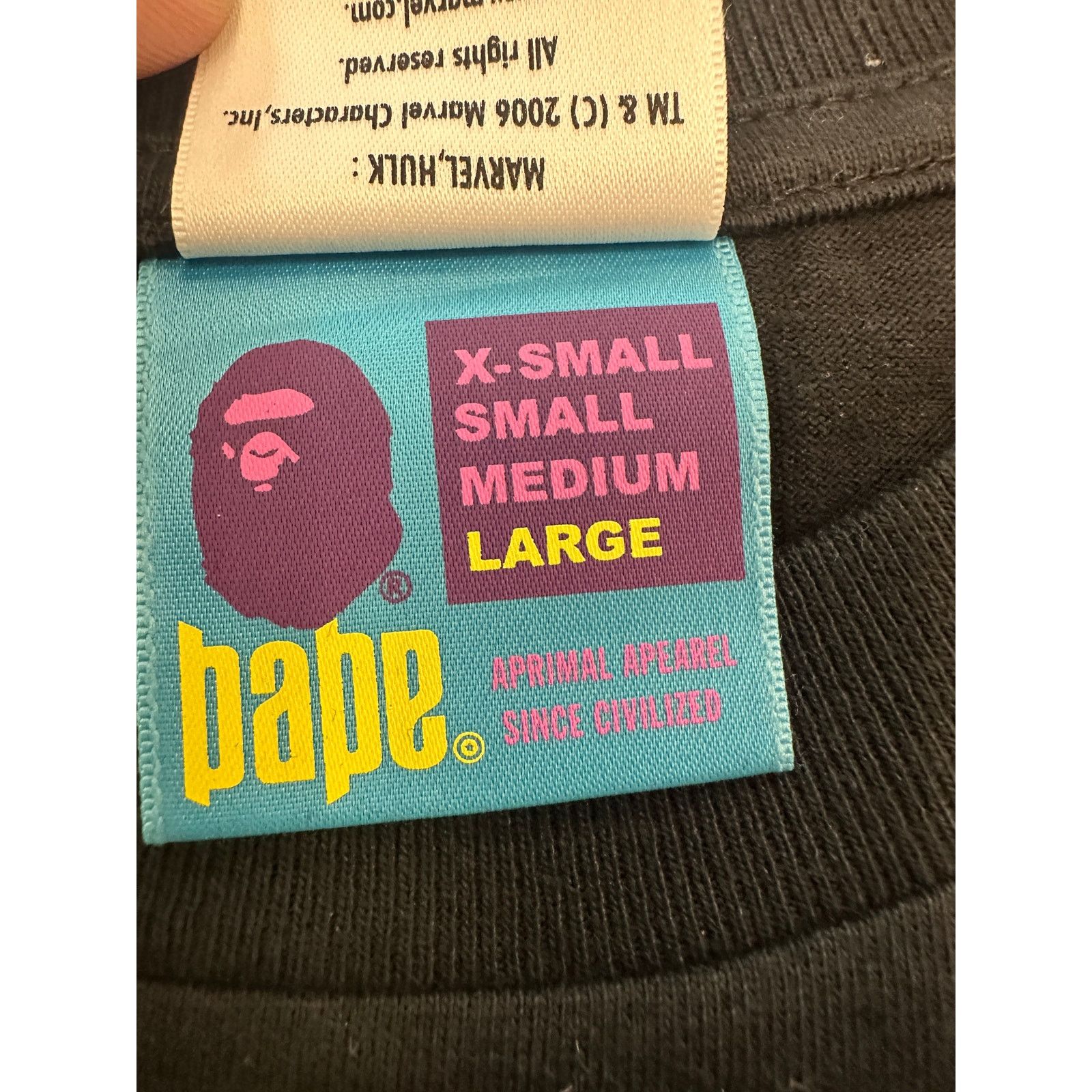 Bape Bape x Marvel 'Hulk' Tee~sizeL Size US L / EU 52-54 / 3 - 3 Thumbnail