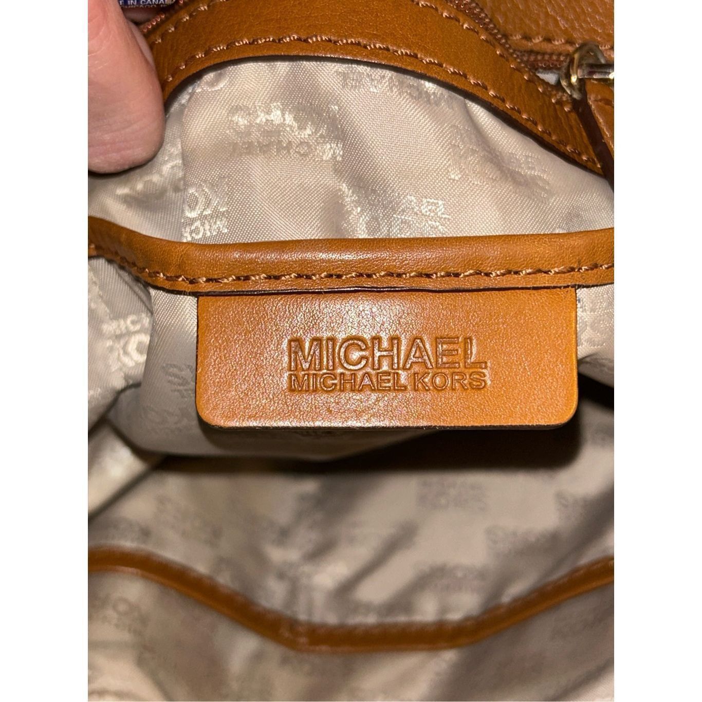 Michael Kors Michael Kors Large MK Tan Purse Shoulder Bag Size ONE SIZE - 6 Thumbnail