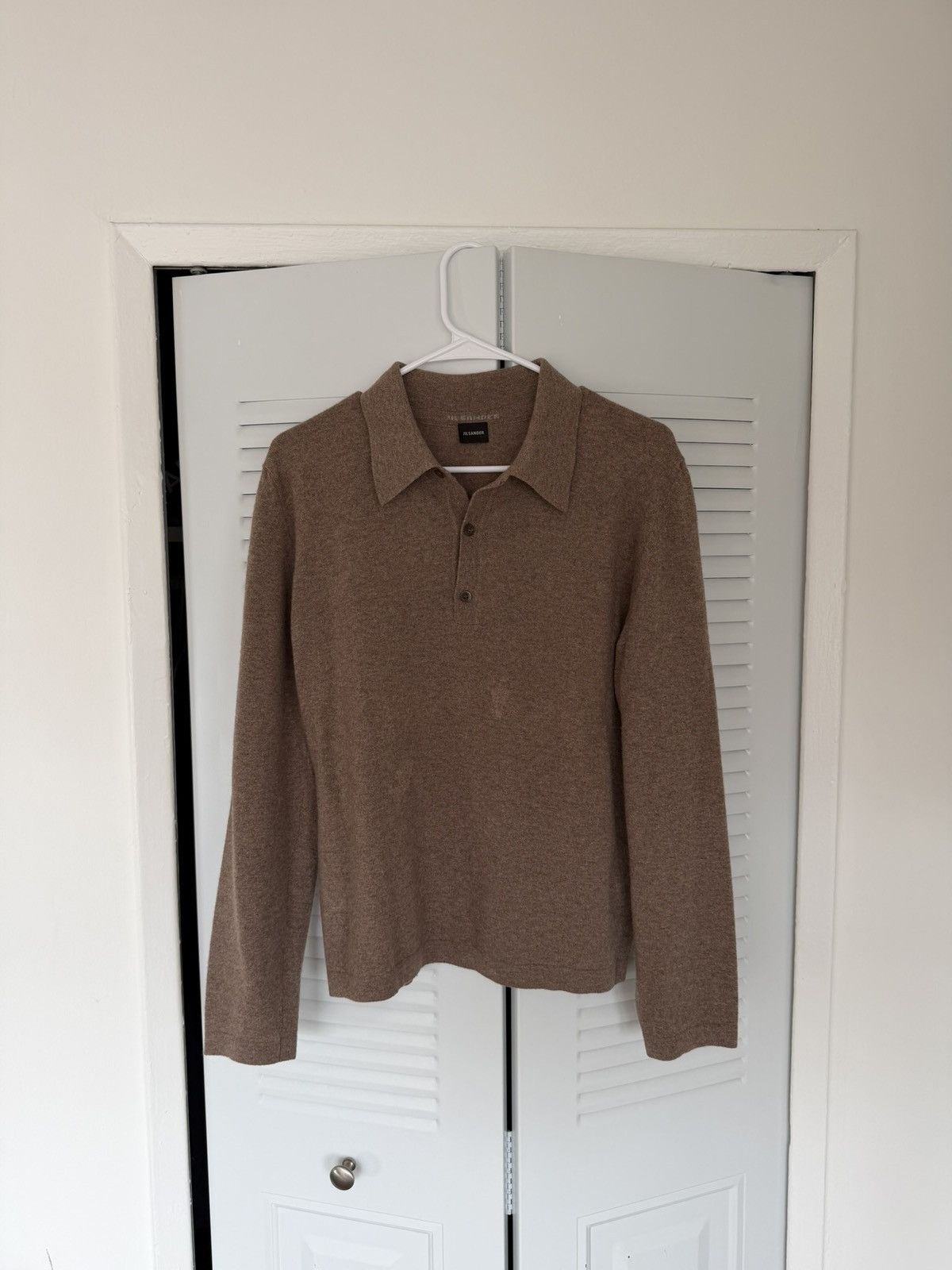Jil Sander Jil Sander Brown Merino Wool Long Sleeve Polo Size US M / EU 48-50 / 2 - 1 Thumbnail