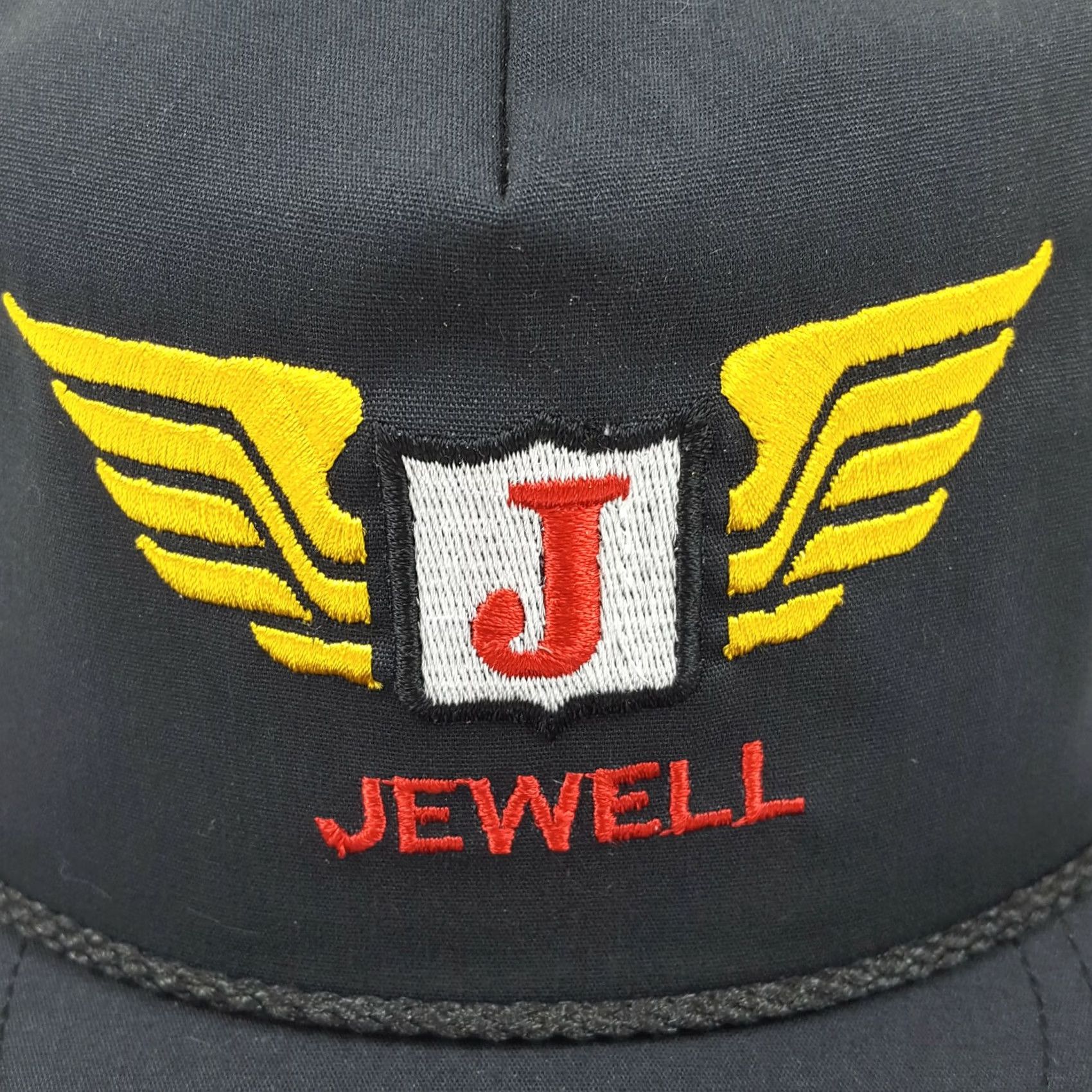 Vintage VINTAGE Diann's Spec. Adv Jewell Wing Logo Trucker Hat USA Made Adjustable Snapback Retro Cap Black Men Twill Polyester Embroidered 80s Retro Cap Hat Size ONE SIZE - 4 Thumbnail