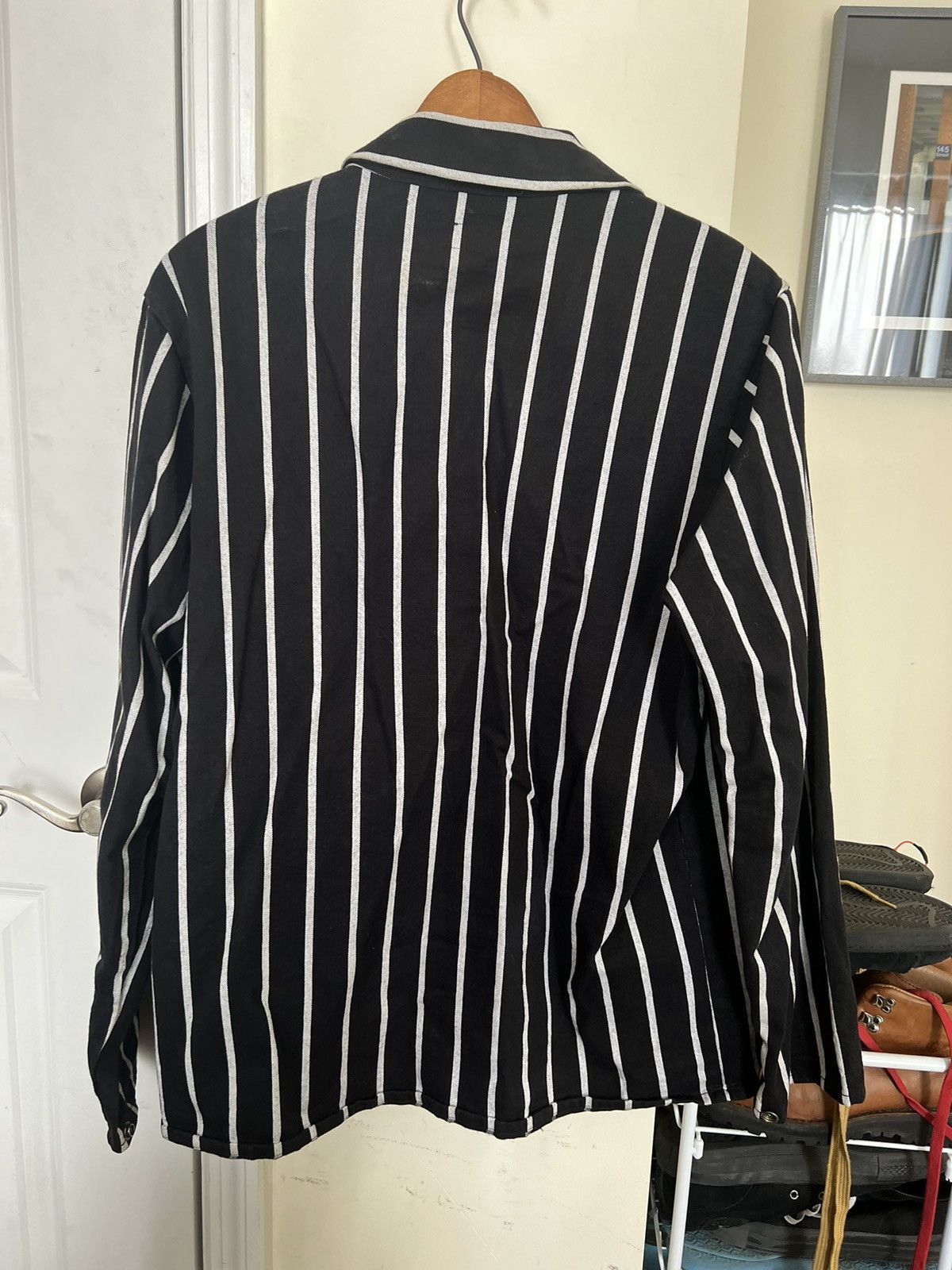 Supreme Supreme black and white stripe twill chore coat / jacket 