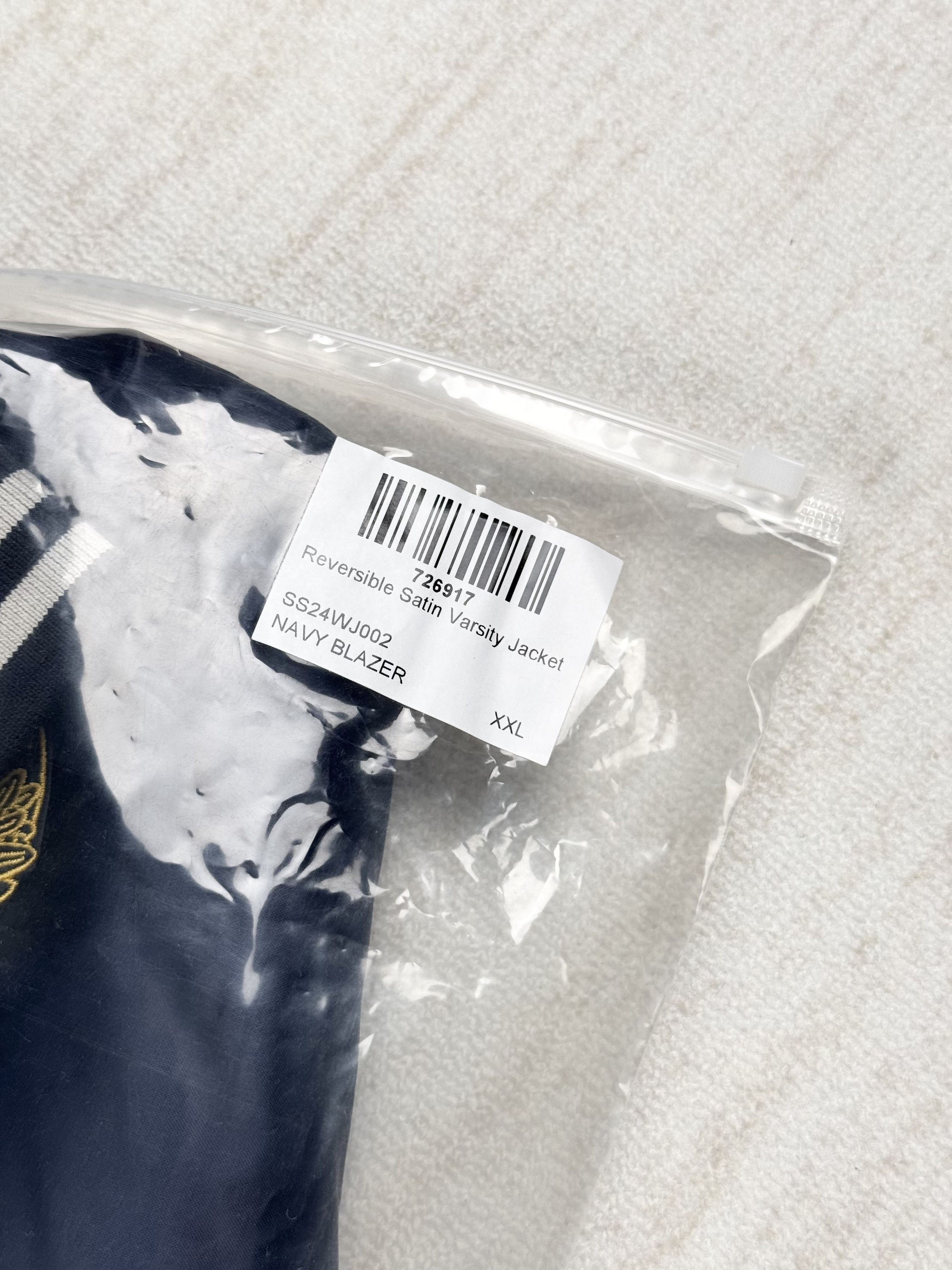Aime Leon Dore UNWORN* ALD Reversible Satin Varsity Jacket navy/cream Size US XXL / EU 58 / 5 - 15 Thumbnail