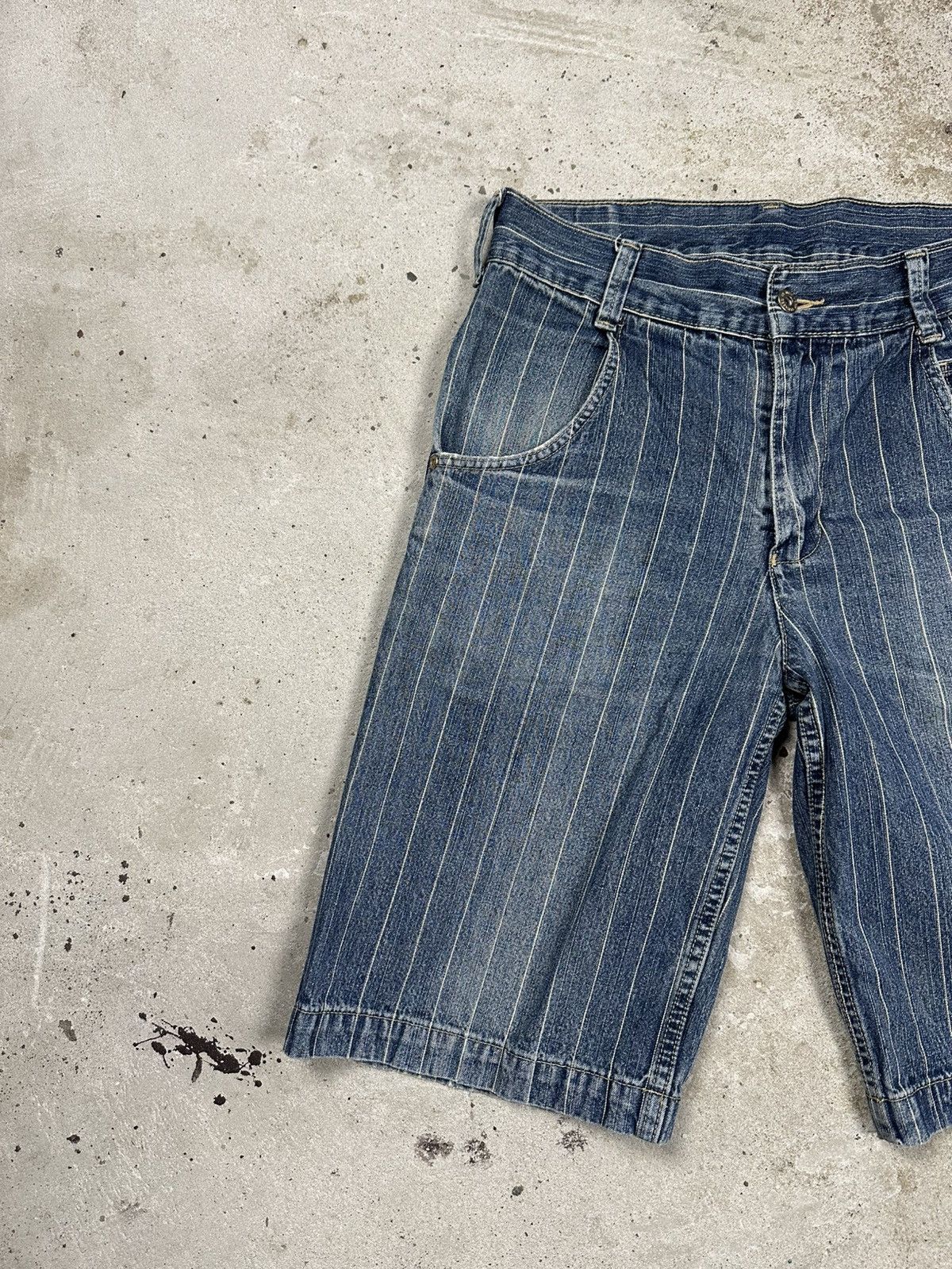 MLB × New York Yankees × Vintage Vintage Y2K New York Yankees Pinstripe Denim Shorts Jorts Size US 30 / EU 46 - 6 Thumbnail