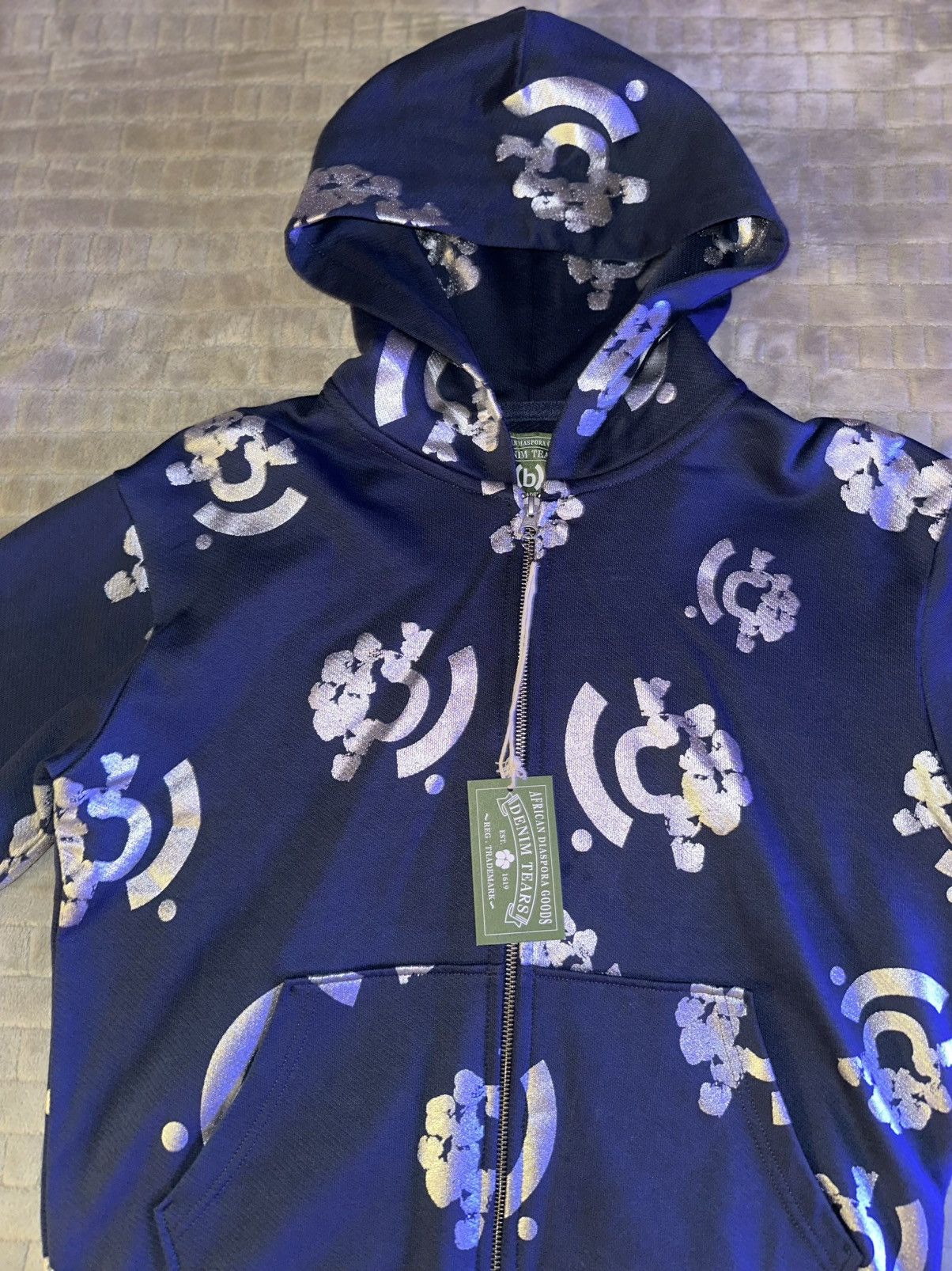 (B).Stroy × DENIM TEARS (B.)Stroy x Denim Tears Navy Zip up hoodie Size US S / EU 44-46 / 1 - 3 Thumbnail