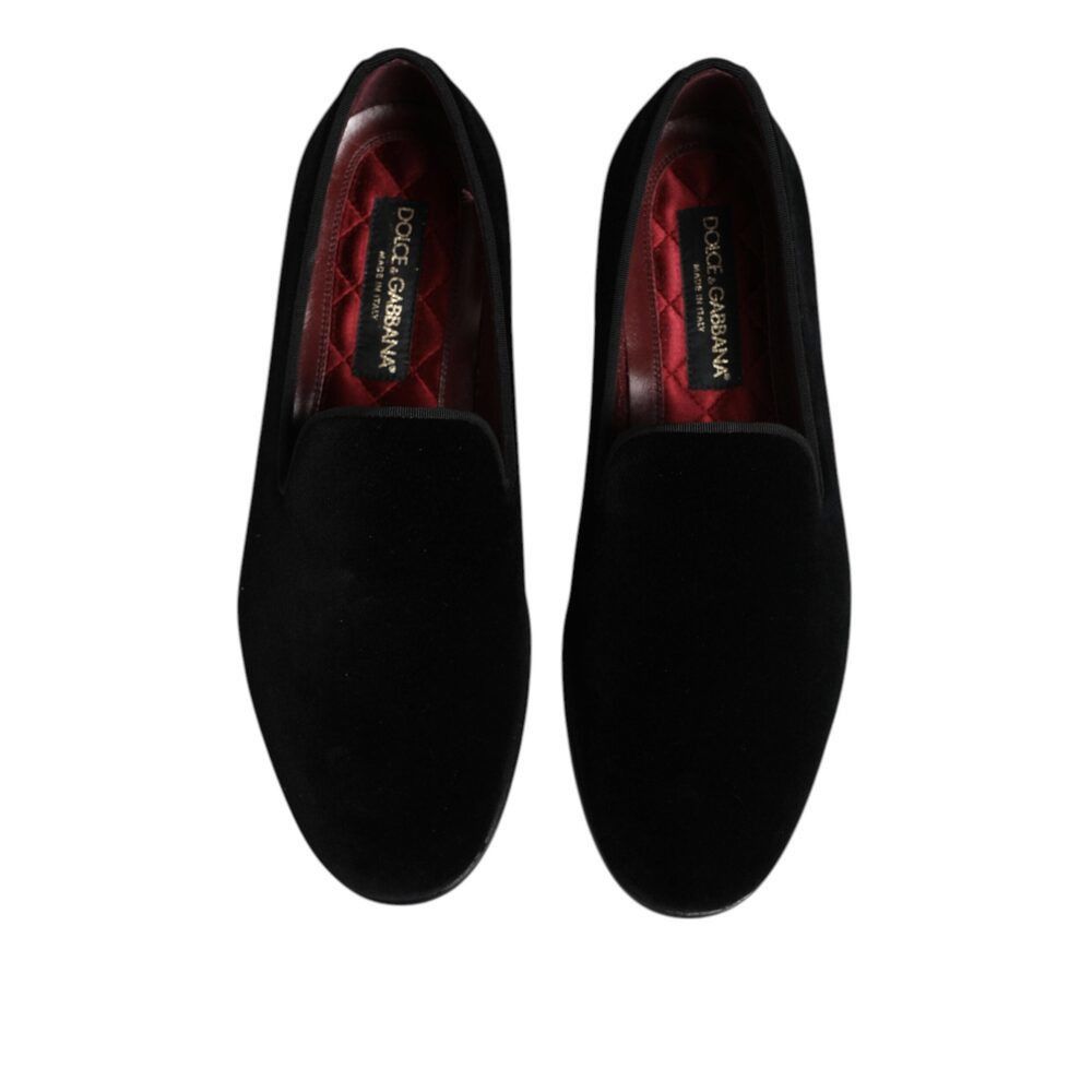 Dolce & Gabbana Dolce & Gabbana Black Velvet Slip On Loafers Formal Shoes Size US 7 / EU 40 - 3 Thumbnail