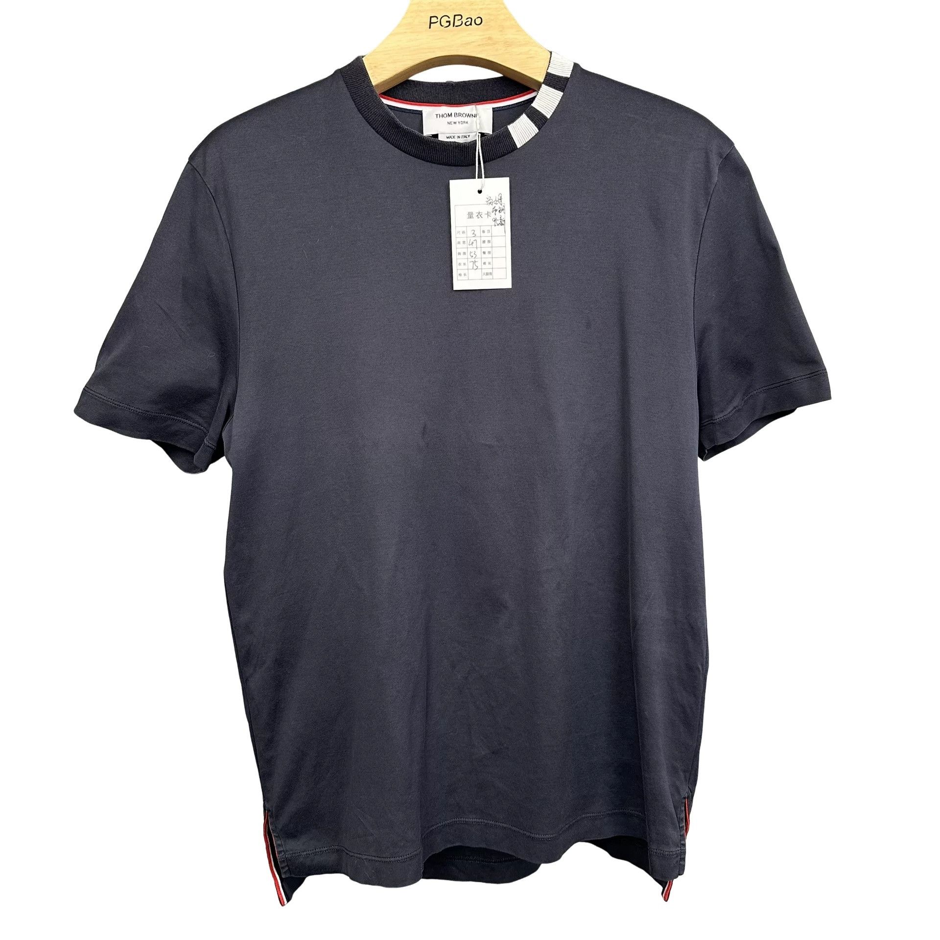 Thom Browne Thom Browne Four-Bar Collar T-Shirt Size 3 Size US L / EU 52-54 / 3 - 1 Thumbnail