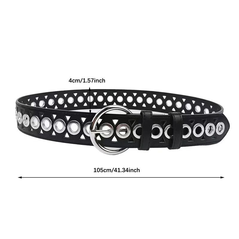Japanese Brand Unisex Runway Punk Leather Belt Size ONE SIZE - 3 Thumbnail