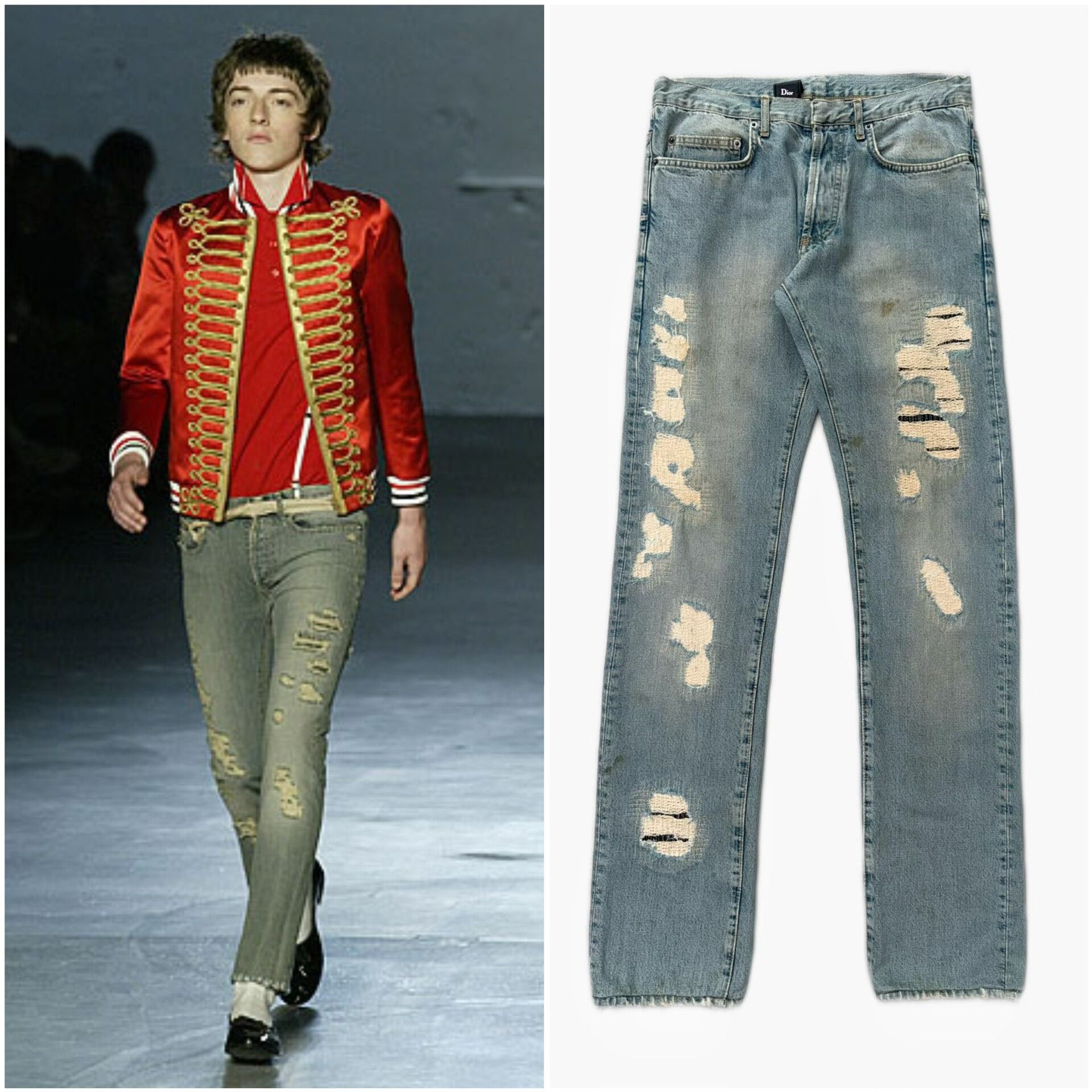 パンツ Dior homme 04SS destroy denim size27 Dior dior homme 04ss destroyed jeans | Grailed