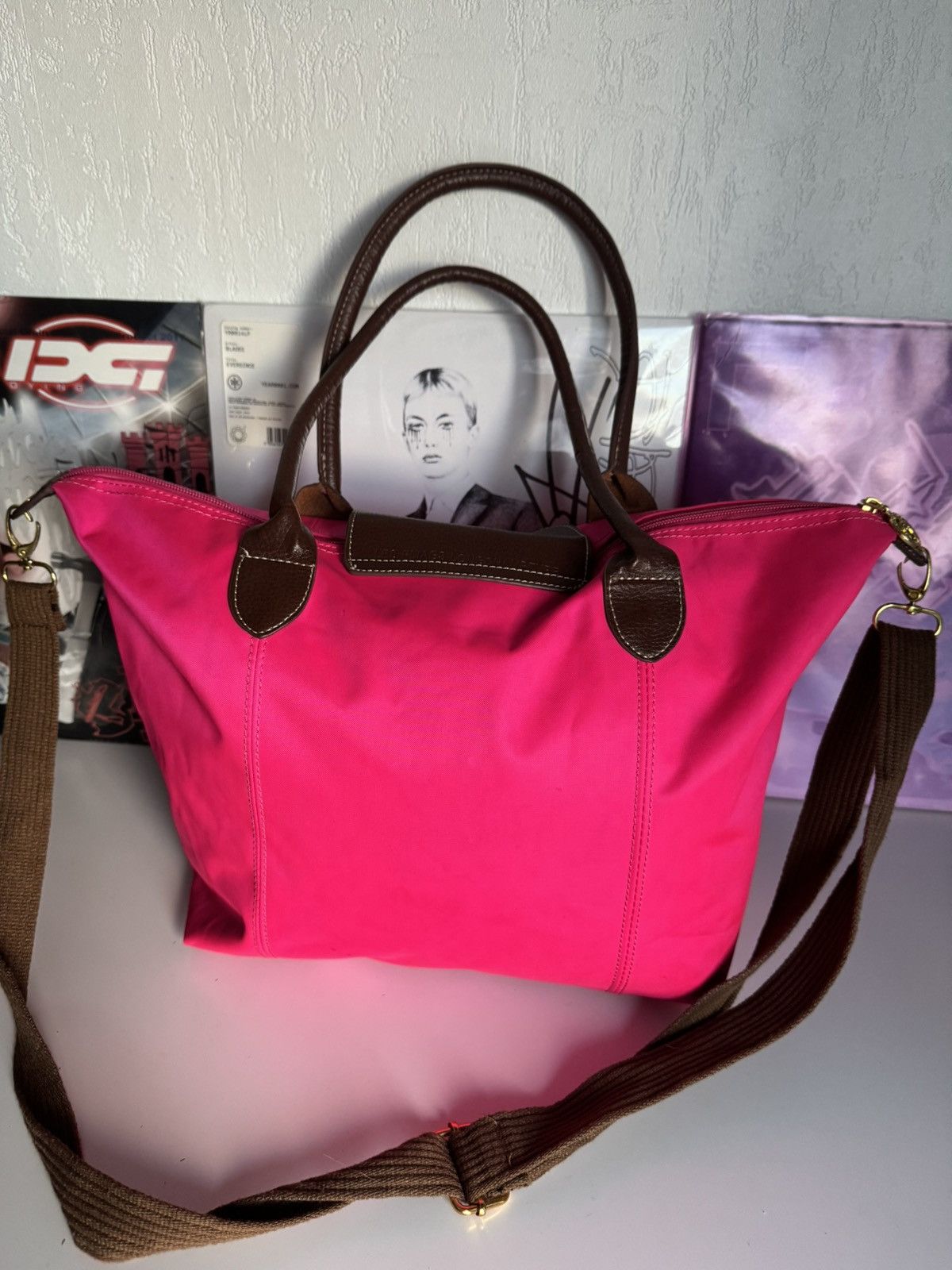 Longchamp Longchamp Le Pilage Pink Bag Archive Luxury Designer Size ONE SIZE - 11 Thumbnail