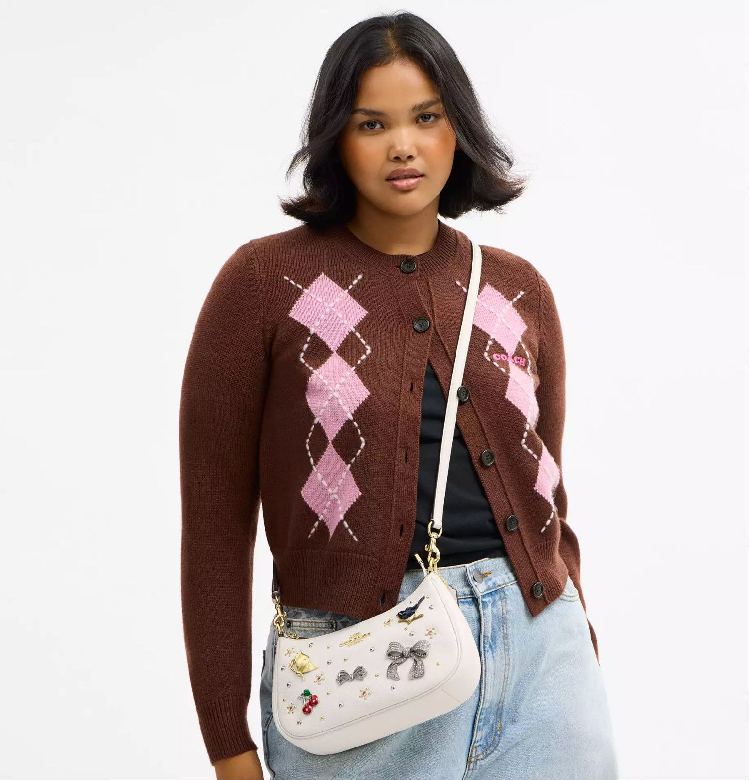 Coach NWT Coach Teri Shoulder Bag With Pins CCE87 Size ONE SIZE - 11 Thumbnail