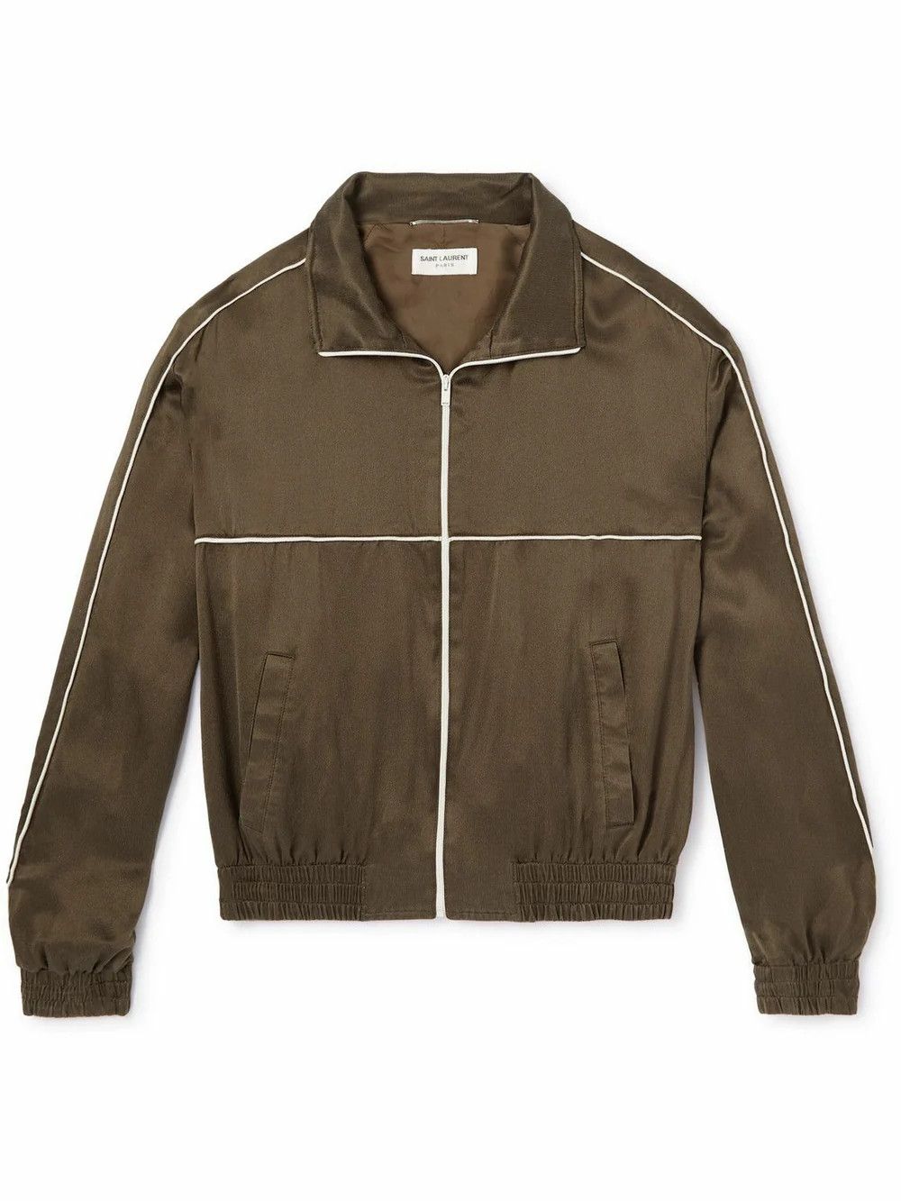 Saint Laurent Paris SAINT LAURENT Paris Teddy Silk Zip-Up Track Jacket Size US L / EU 52-54 / 3 - 3 Thumbnail