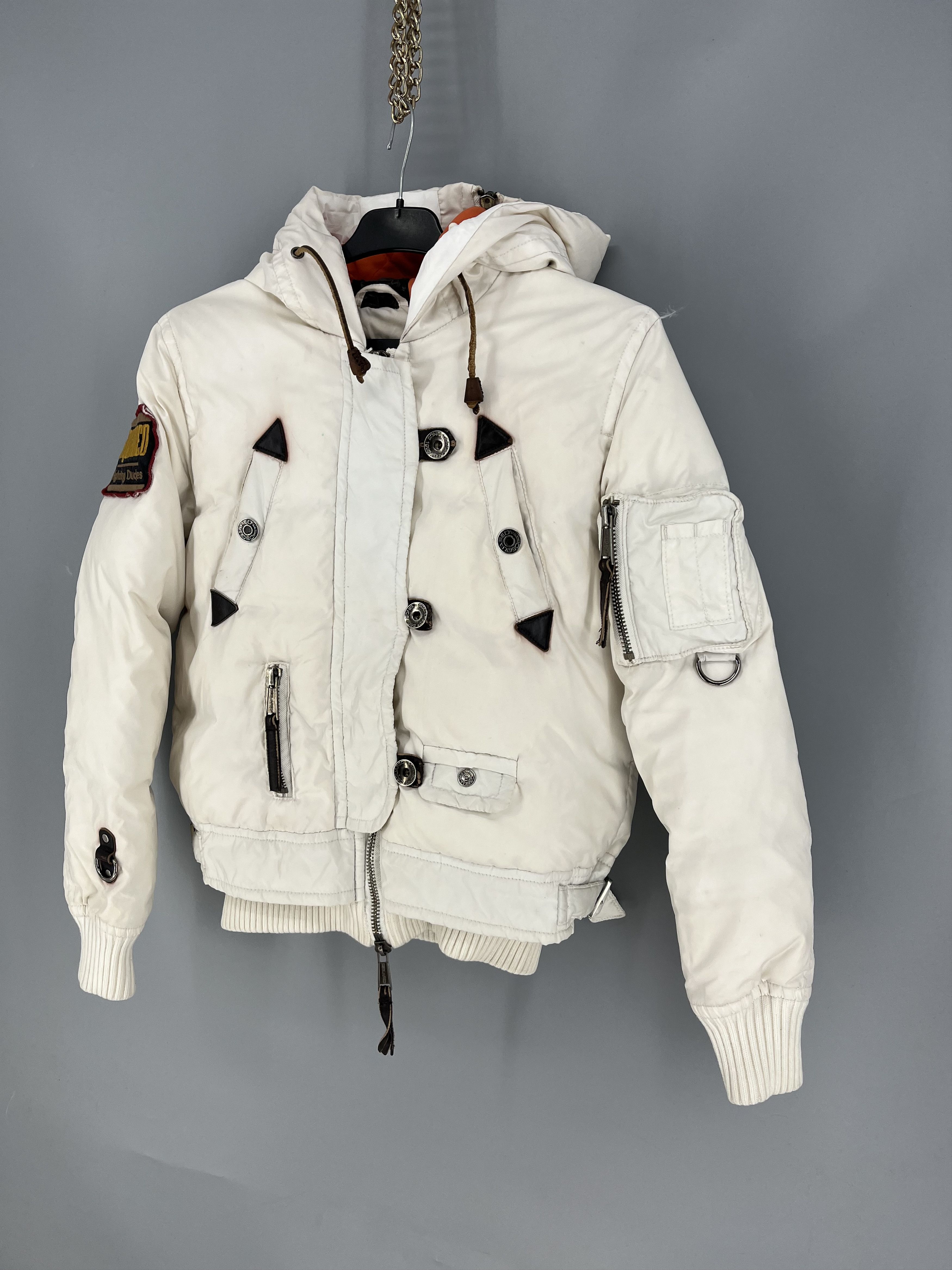 Dsquared2 Vintage DSQUARED2 Goose Down Puffer Jacket White Hood Zip Size M / US 6-8 / IT 42-44 - 3 Thumbnail