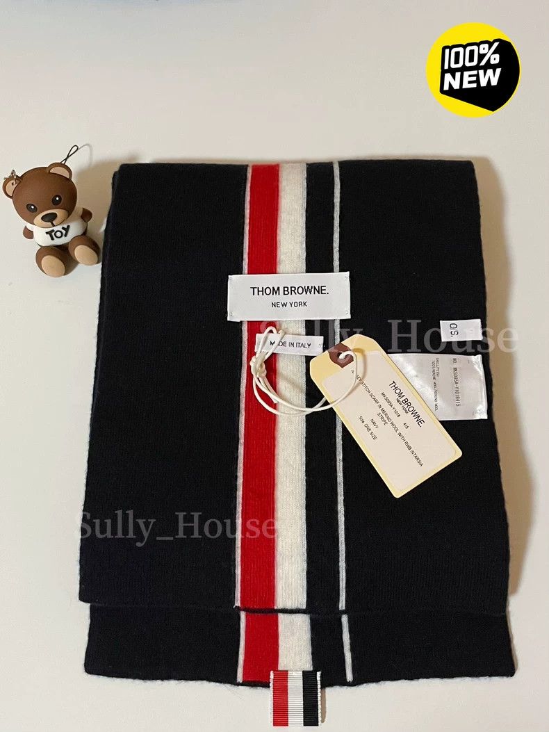 Thom Browne Thom Browne Classic three-color striped scarf Size ONE SIZE - 1 Thumbnail
