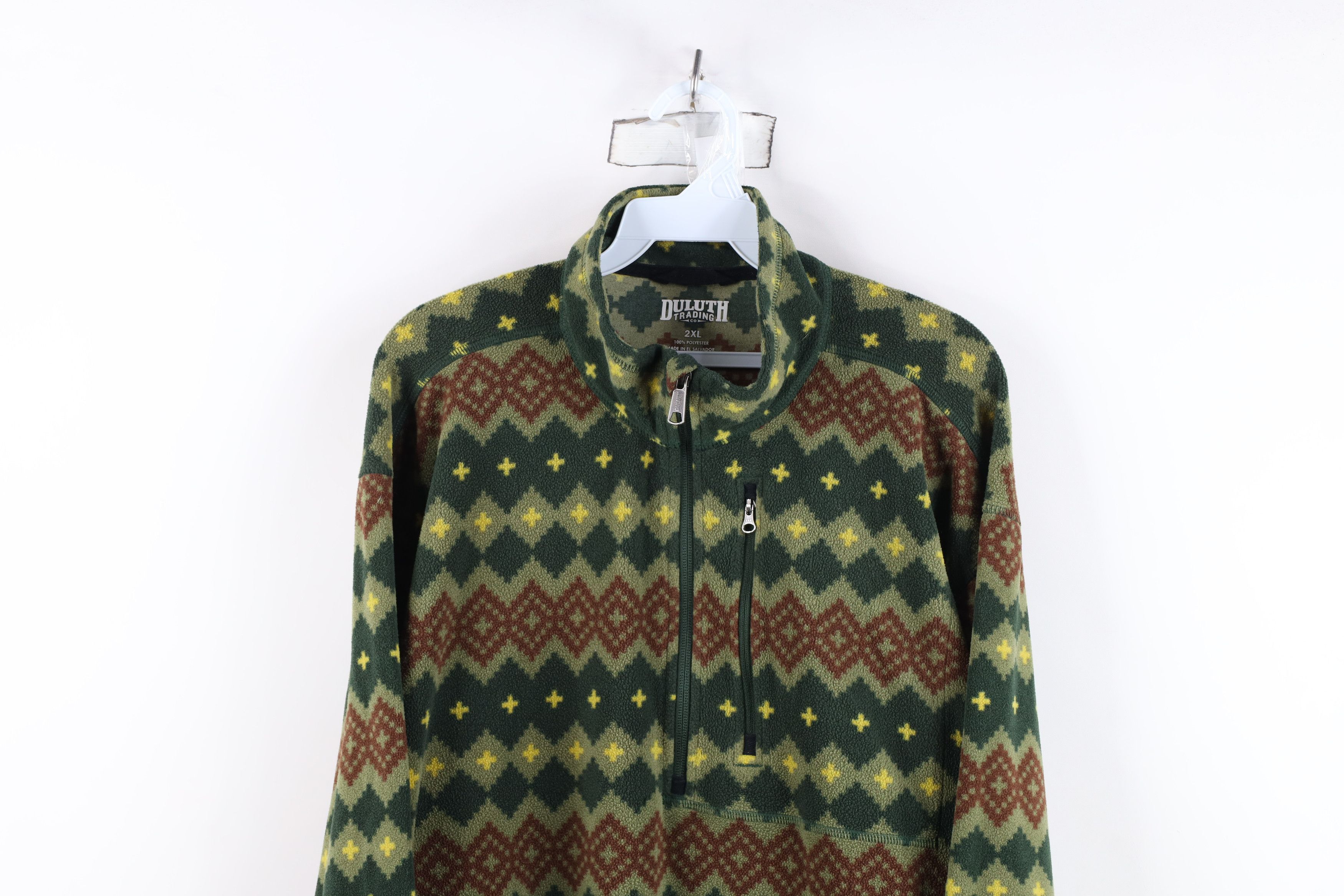 Duluth Trading Company Duluth Trading Co Fair Isle Fleece Half Zip Pullover Sweater Size US XXL / EU 58 / 5 - 2 Thumbnail