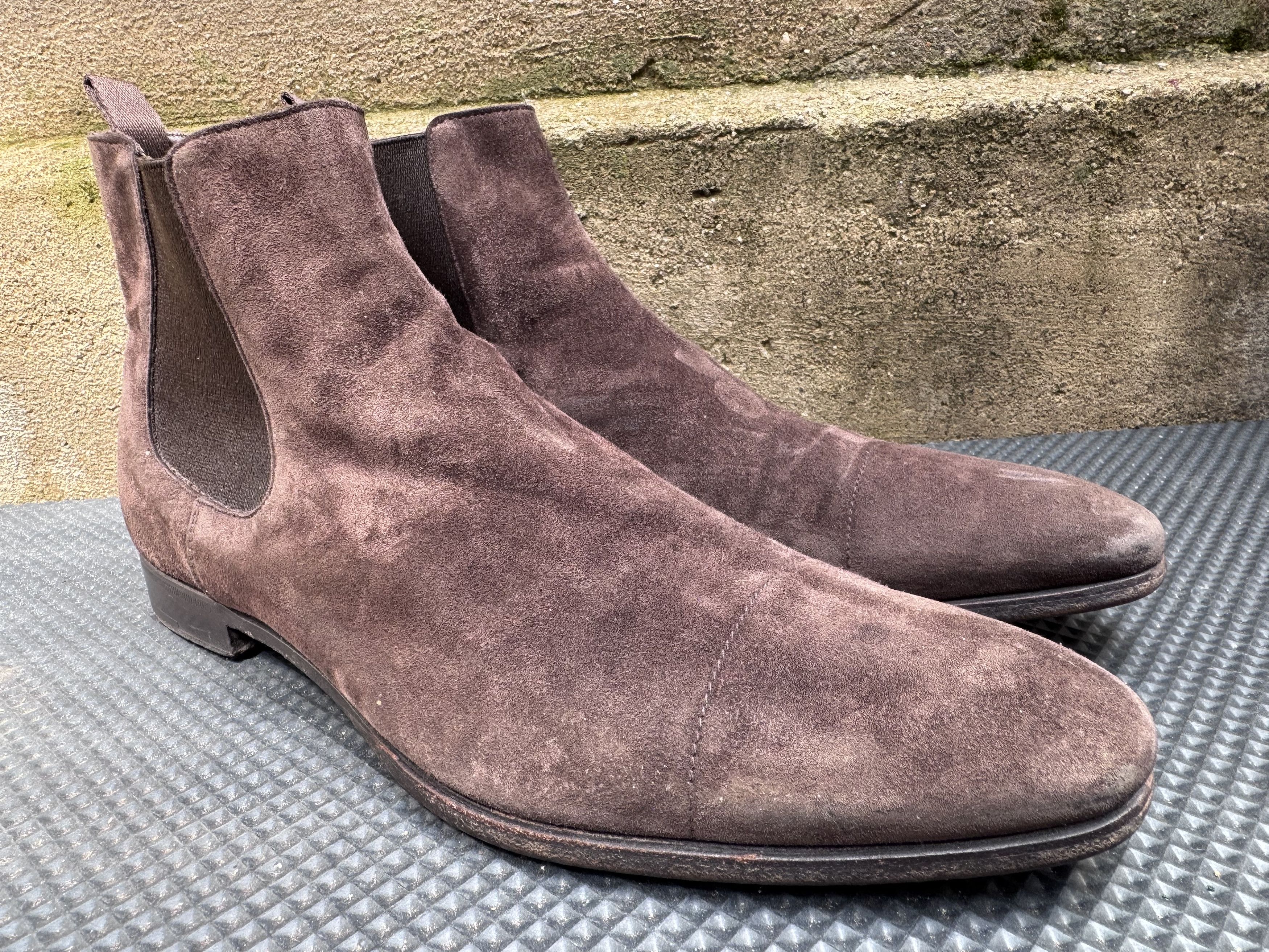 Prada VTG Prada Chelsea Boots Brown Men Suede Shoes Italy Size US 8 / EU 41 - 1 Thumbnail
