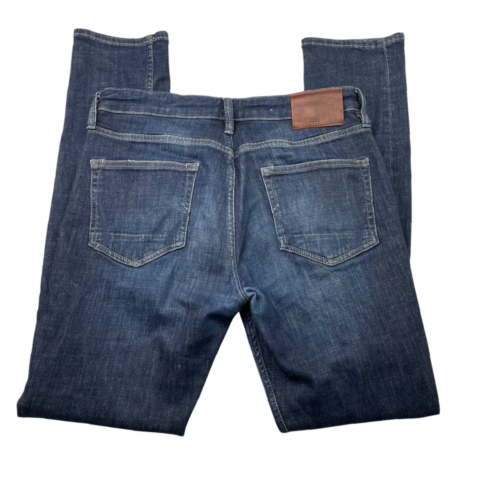 Allsaints AllSaints Jeans Rex Distressed Slim Button-Fly 31x32 Medium Wash Blue Mens Size US 31 - 3 Thumbnail