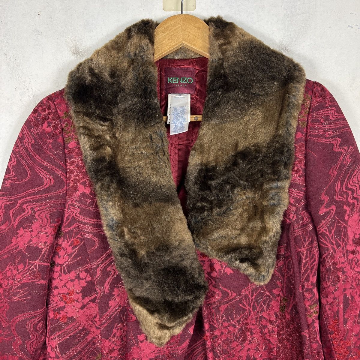 Kenzo Kenzo Paris Jacquard Coat With Faux Fur Made In France Size M / US 6-8 / IT 42-44 - 19 Thumbnail