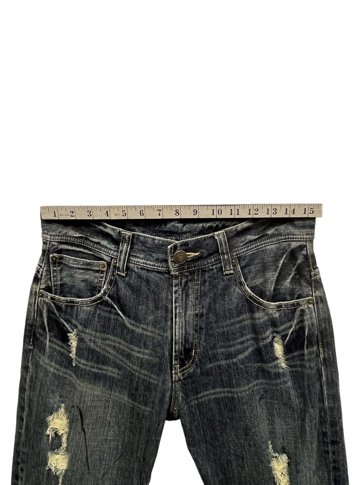 Japanese Brand ANN DO Designer Punk Ripped Glitter Splash Flare Denim Jeans Size US 30 / EU 46 - 13 Thumbnail