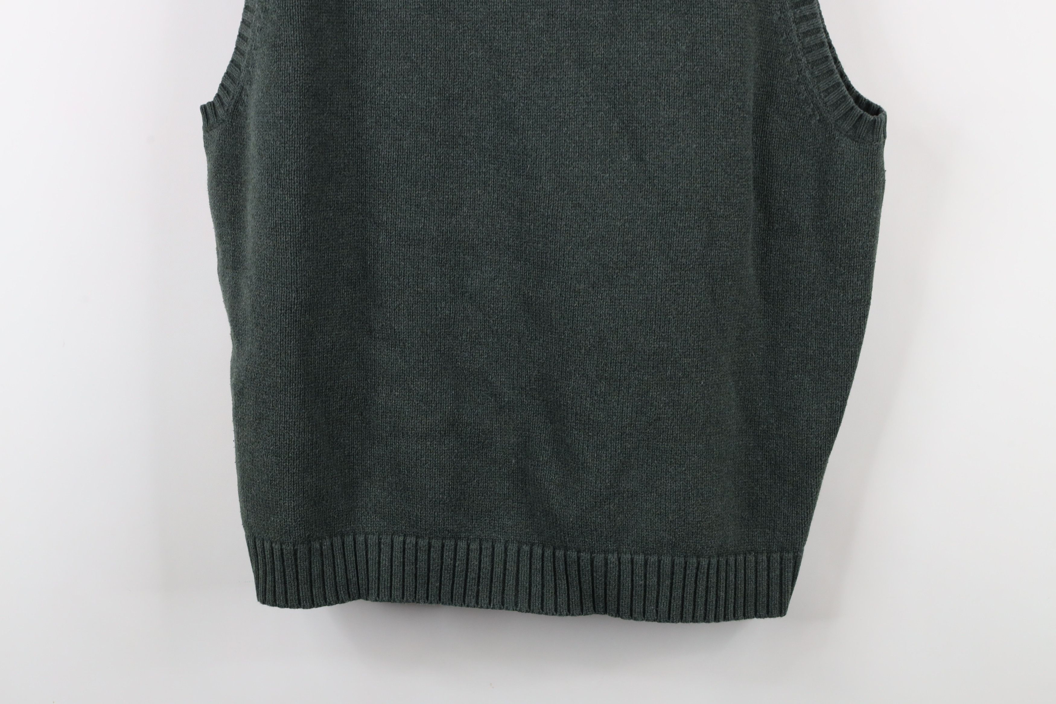 L.L. Bean × Vintage Vintage 90s LL Bean Blank Cotton Knit V-Neck Sweater Vest Size US L / EU 52-54 / 3 - 10 Thumbnail