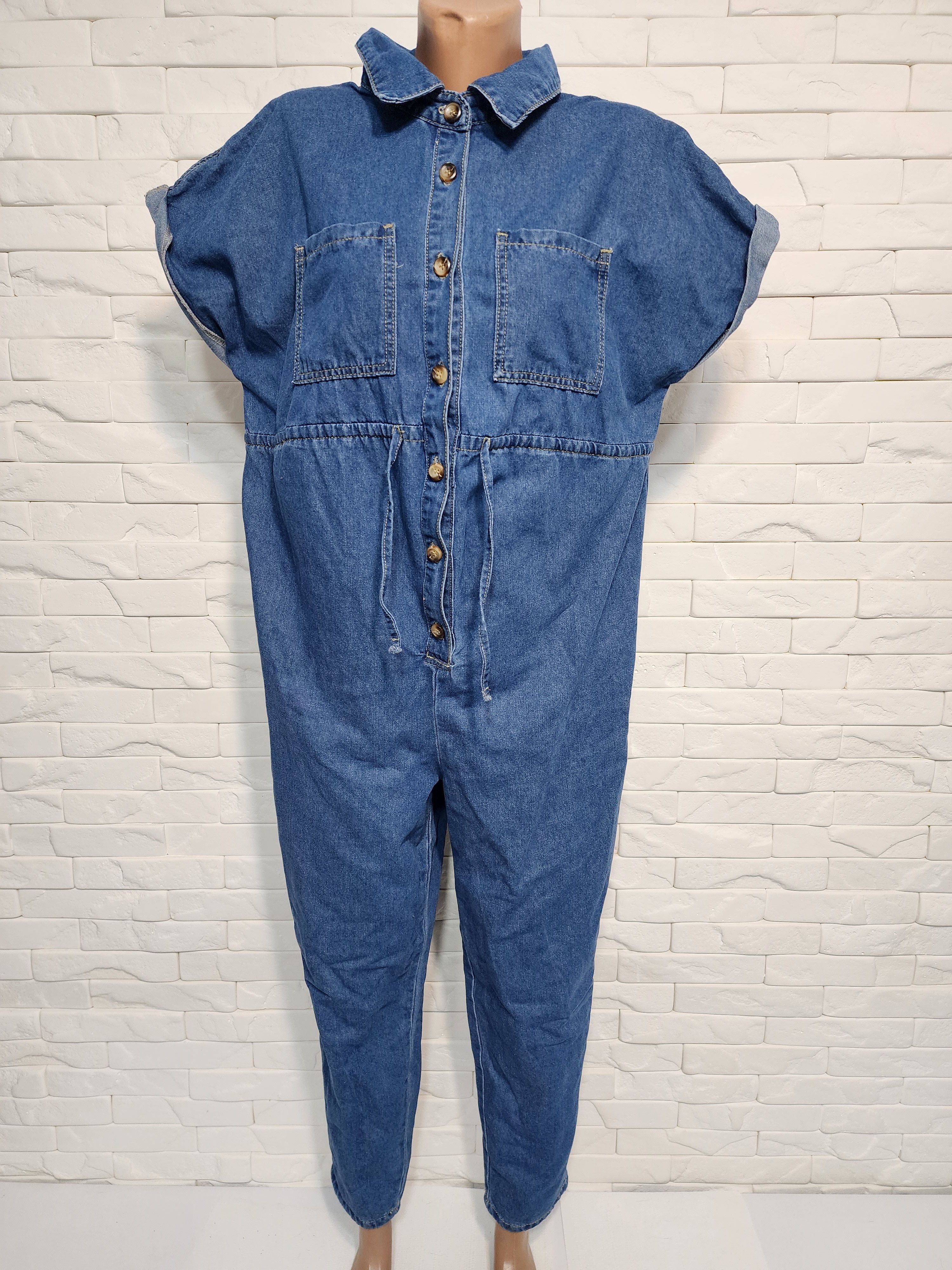 Denim & Co. Women's cotton jumpsuit. Size 42" / US 20 - 1 Thumbnail