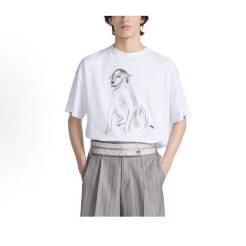 Dior Dior White Dog Sketch TShirt XL Size-2506 Size US XL / EU 56 / 4 - 7 Thumbnail