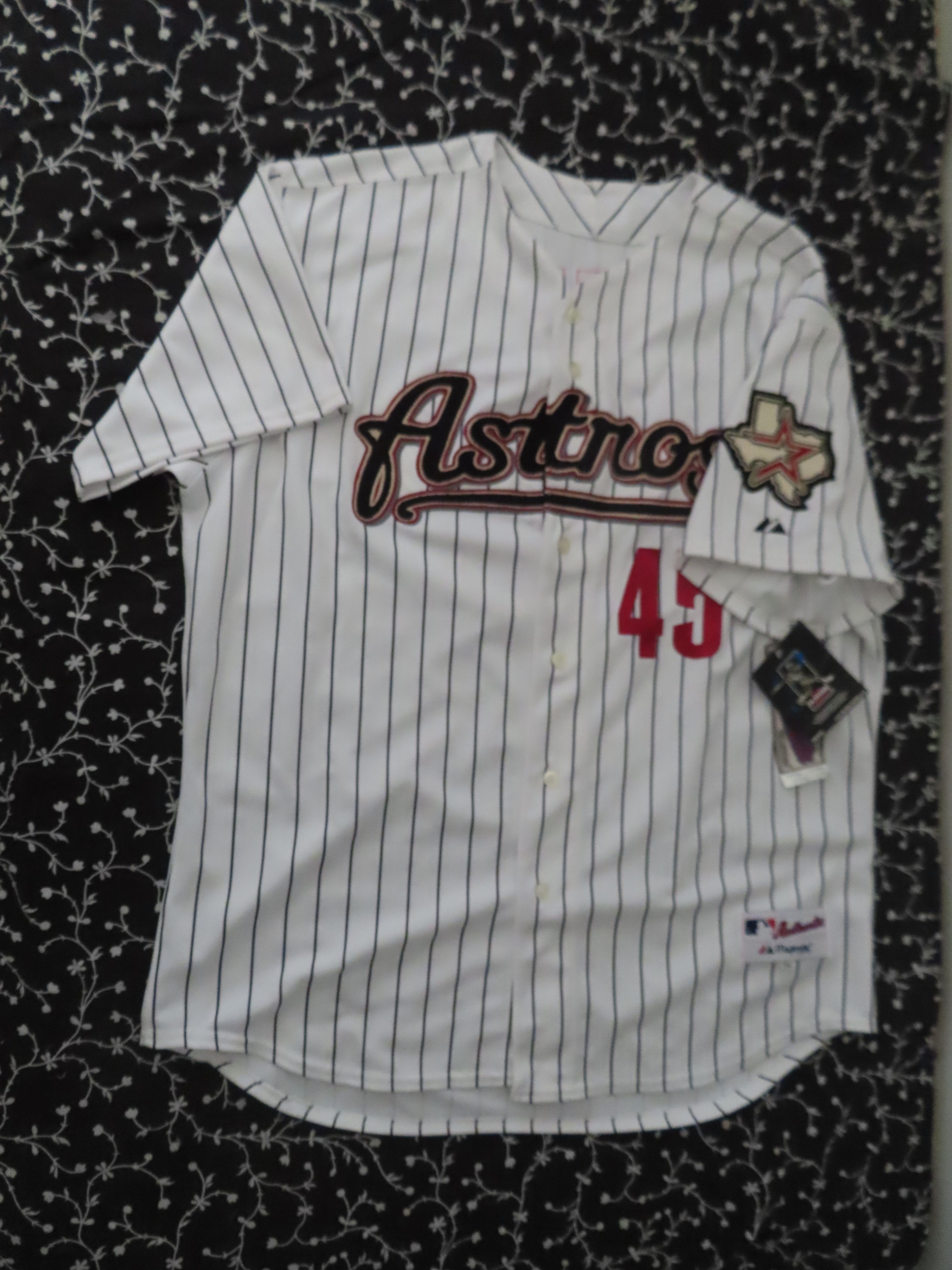 Authentic MAJESTIC SIZE 40 MEDIUM HOUSTON ASTROS PINSTRIPE CARLOS LEE Jersey