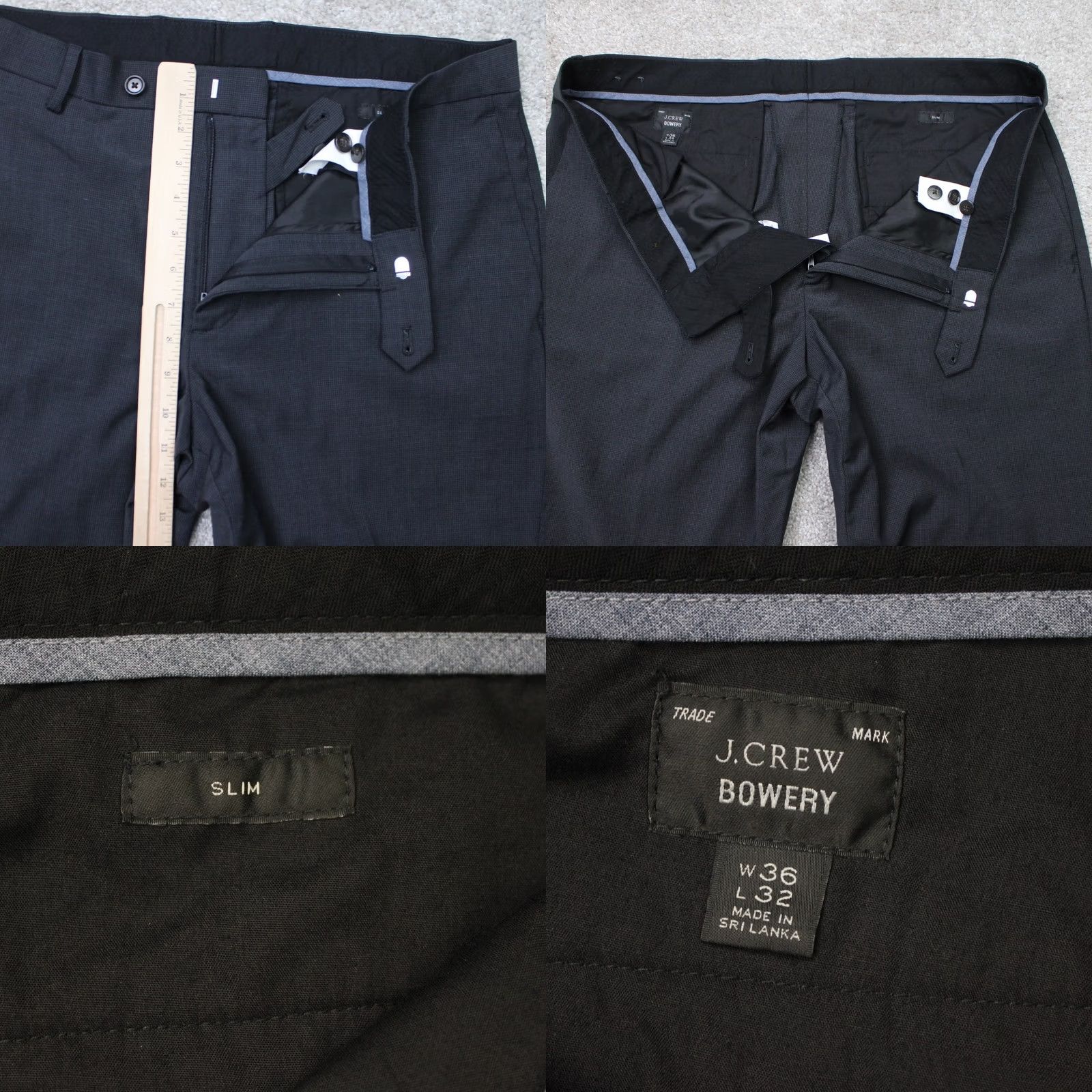 J.Crew J. Crew Pants Mens 36x32 Black Bowery Slim Flat Front Wool Blend Stretch Lined Size US 36 / EU 52 - 8 Thumbnail