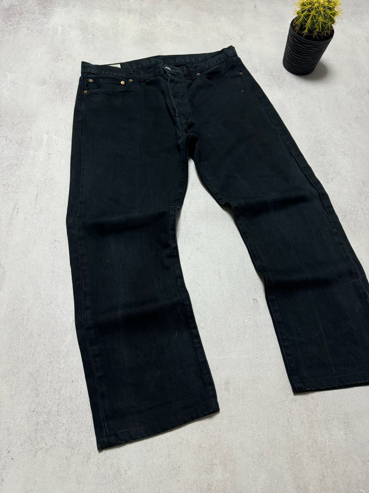 Levi's × Vintage Vintage Levis 501 Jeans Denim Pants Black Baggy Straight 90s Size US 34 / EU 50 - 2 Thumbnail