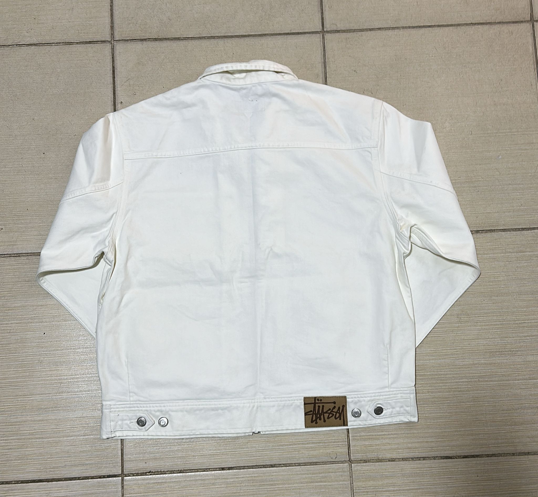 Stussy Stussy Zip Work Jacket White Size Medium Size US M / EU 48-50 / 2 - 2 Thumbnail
