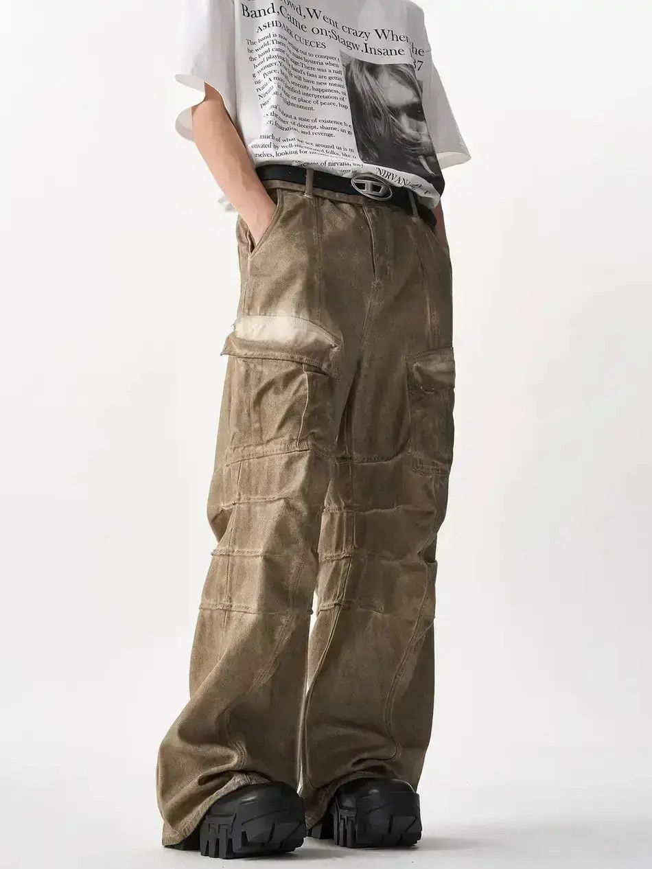 Japanese Brand Retro pleated patchwork jeans Size US 32 / EU 48 - 6 Thumbnail