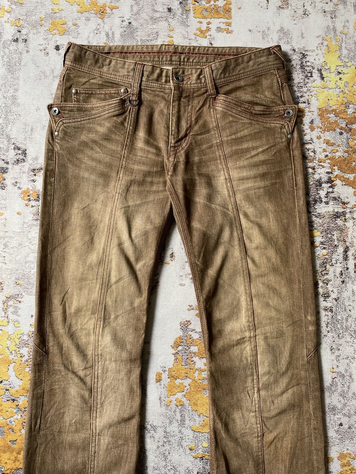 Japanese Brand Nicole Club For Men NCFM Faded Brown Design Denim Size US 32 / EU 48 - 3 Thumbnail