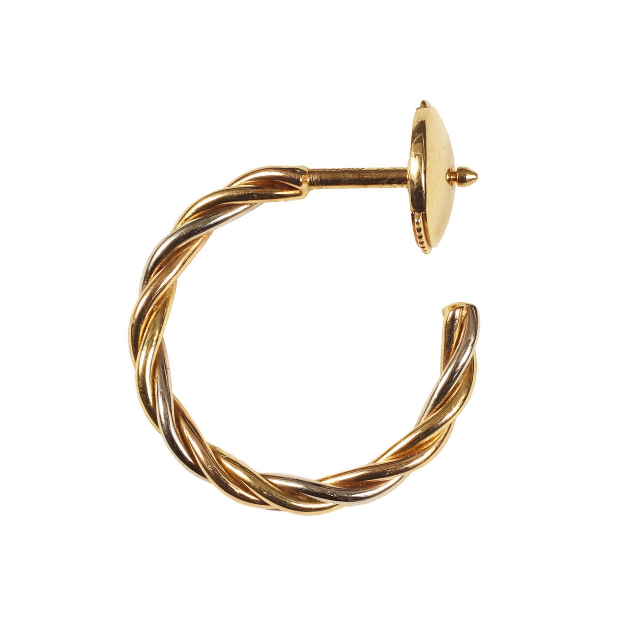 Cartier Cartier Twist Earrings, 18K MECAN AL PA, Yellow Gold & White Gold, Men's Size ONE SIZE - 1 Thumbnail